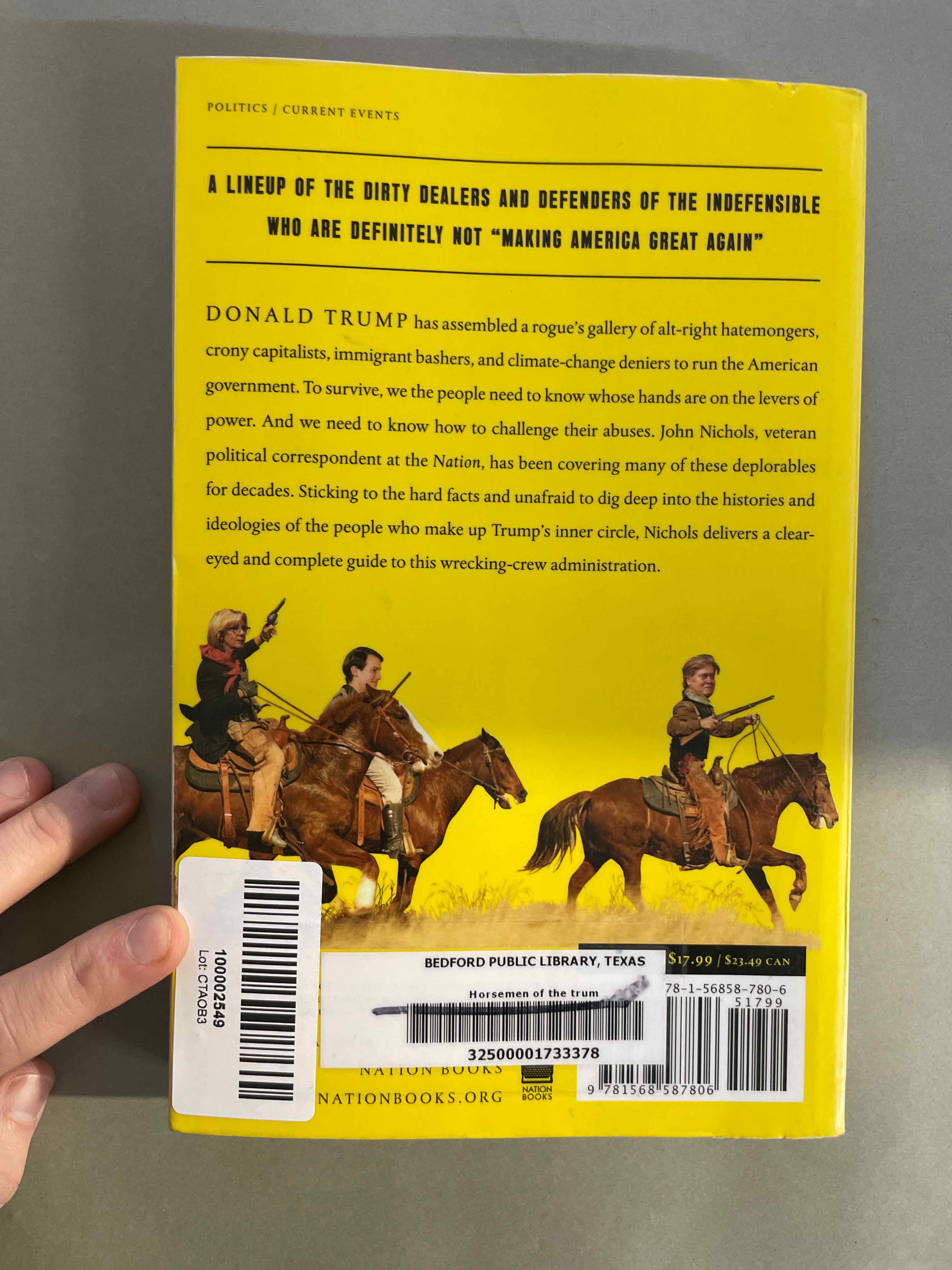 Nation Books Yellow Paperback Horsemen of the Trumpocalypse