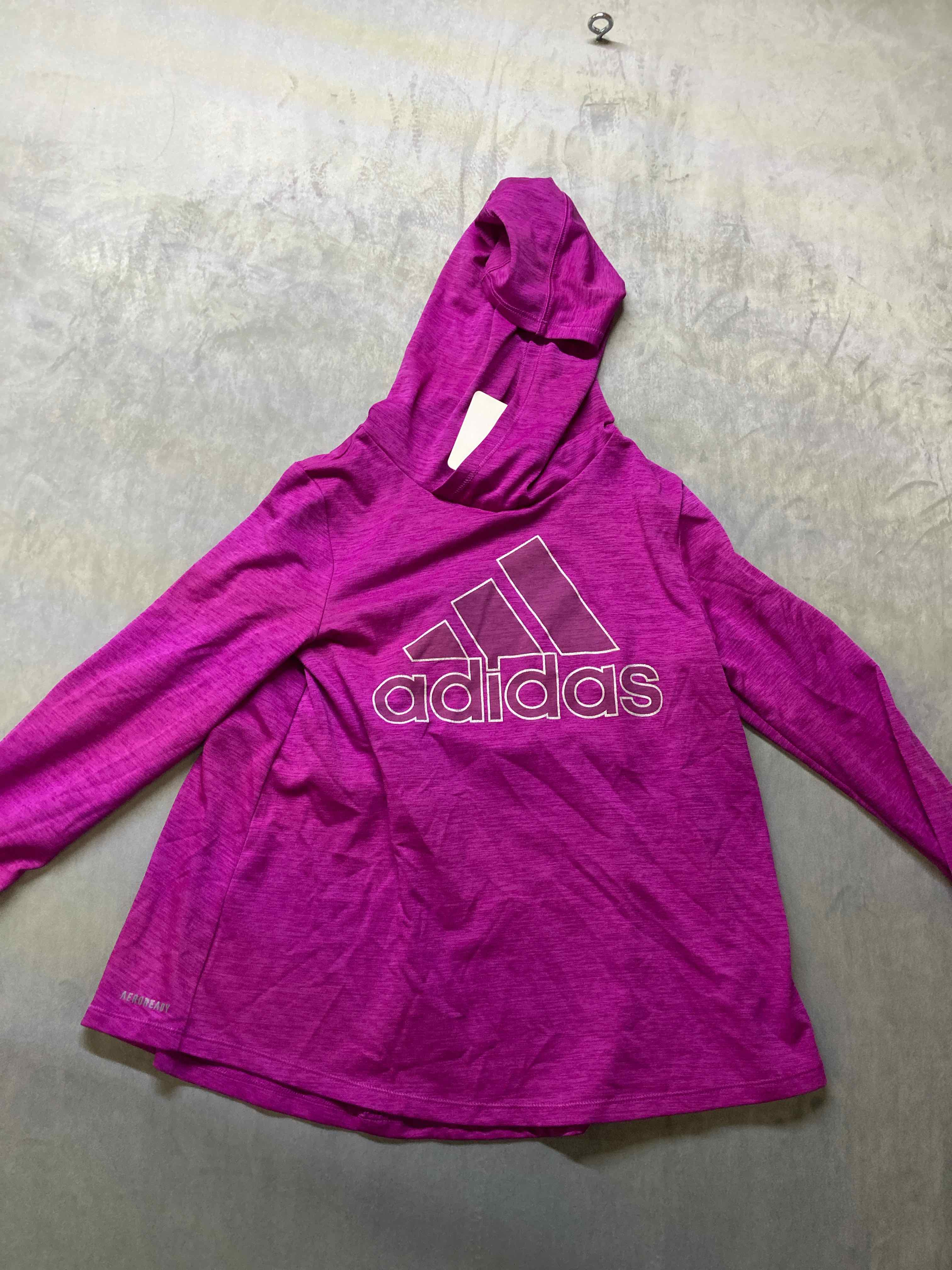 Adidas Purple Long Sleeve hooded shirt size 10/12