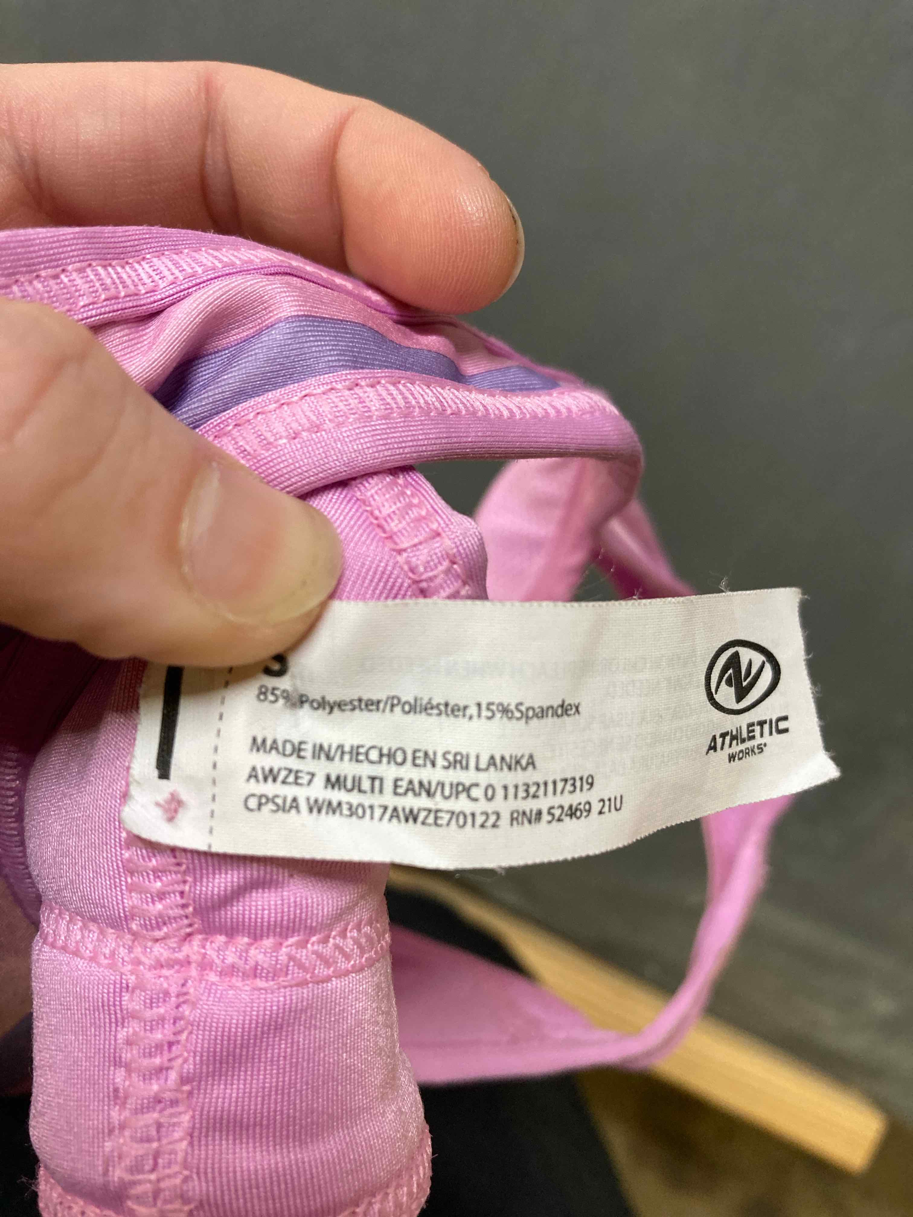 Athletic Pink Striped Sports Bra size small