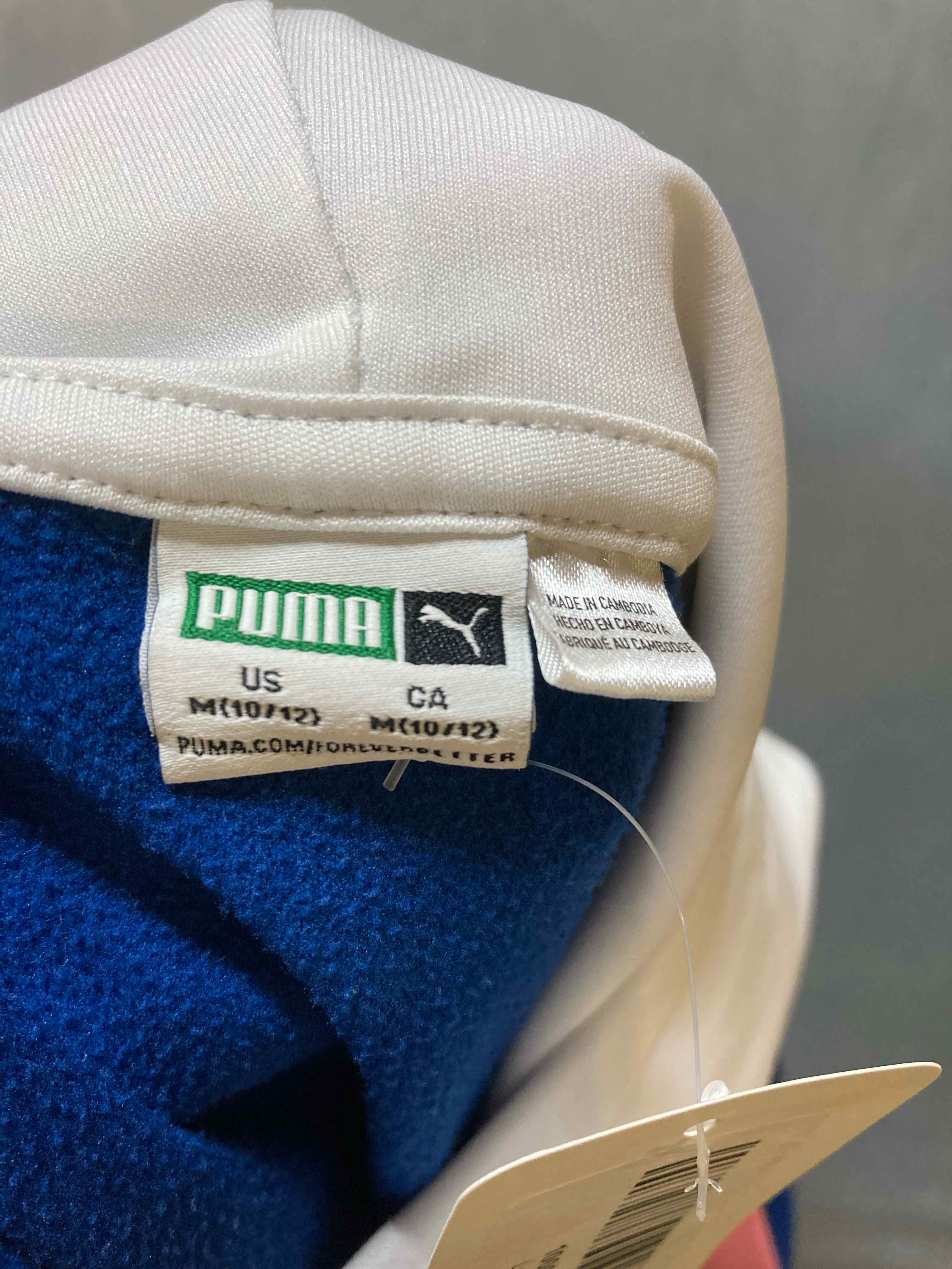 Puma Blue Pink Polyester Zip-Up Hoodie Medium