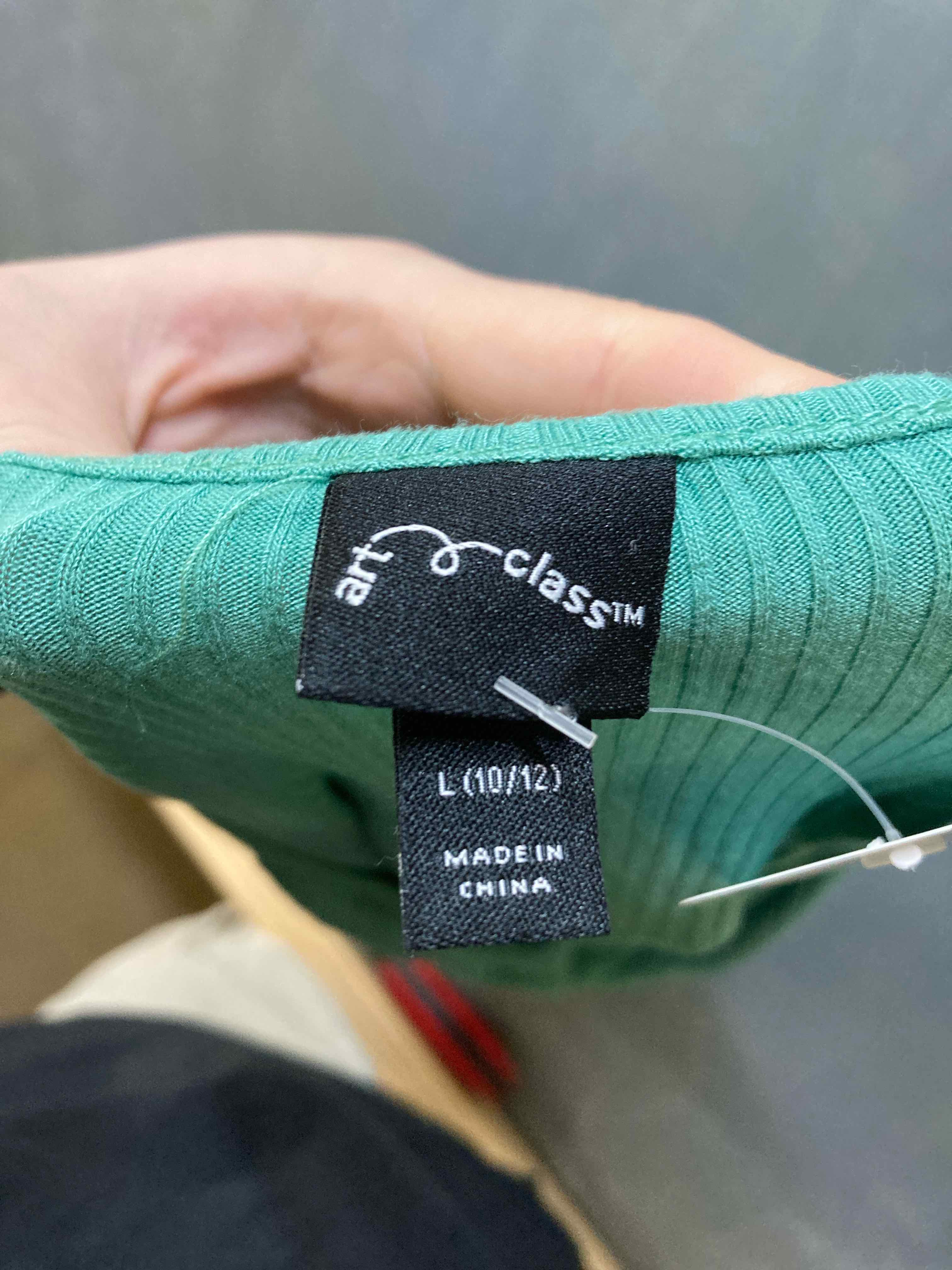 art class Green Ribbed Rayon Blend top Large