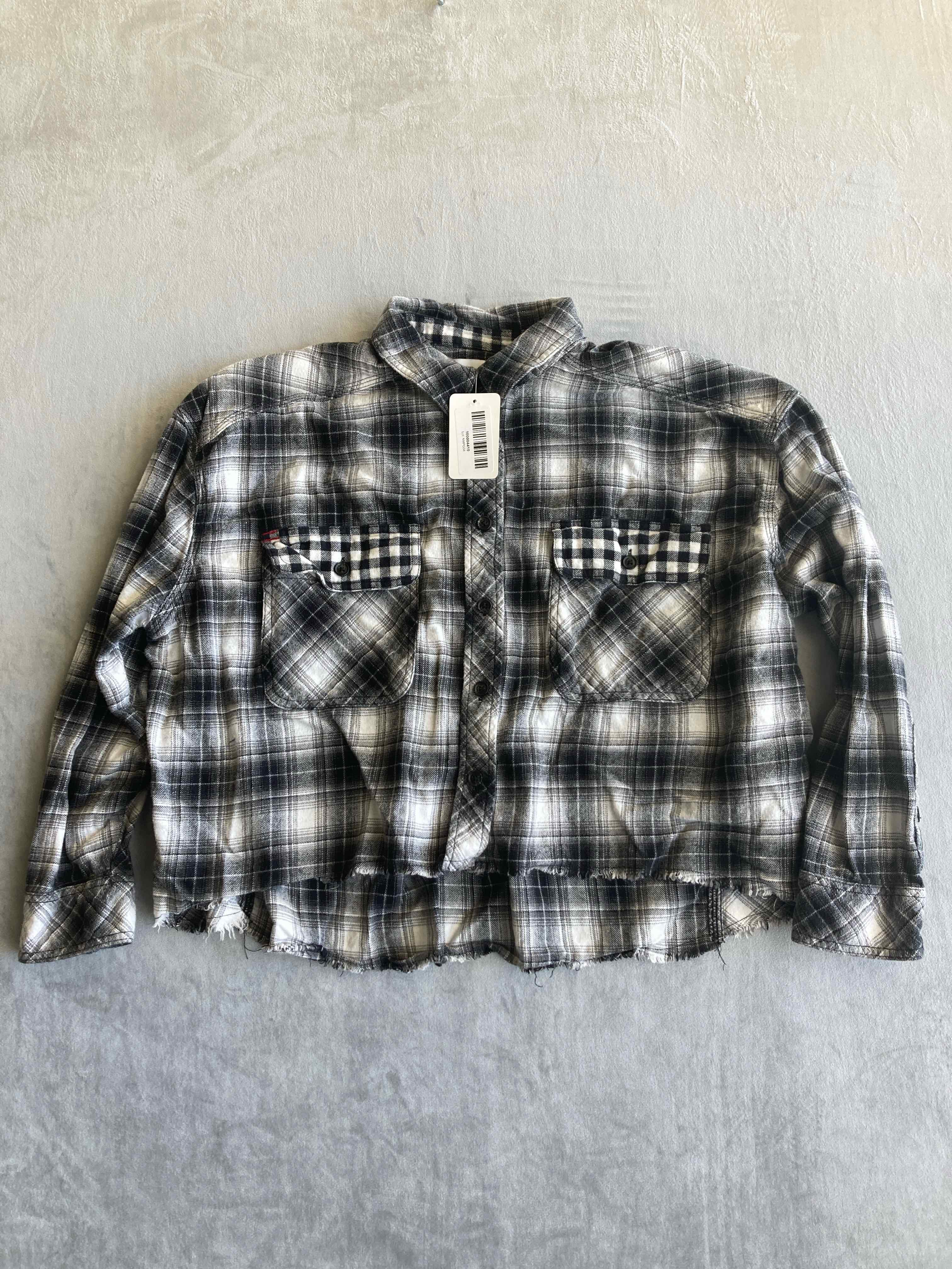 BDG Black White Plaid Cotton Button Up Small