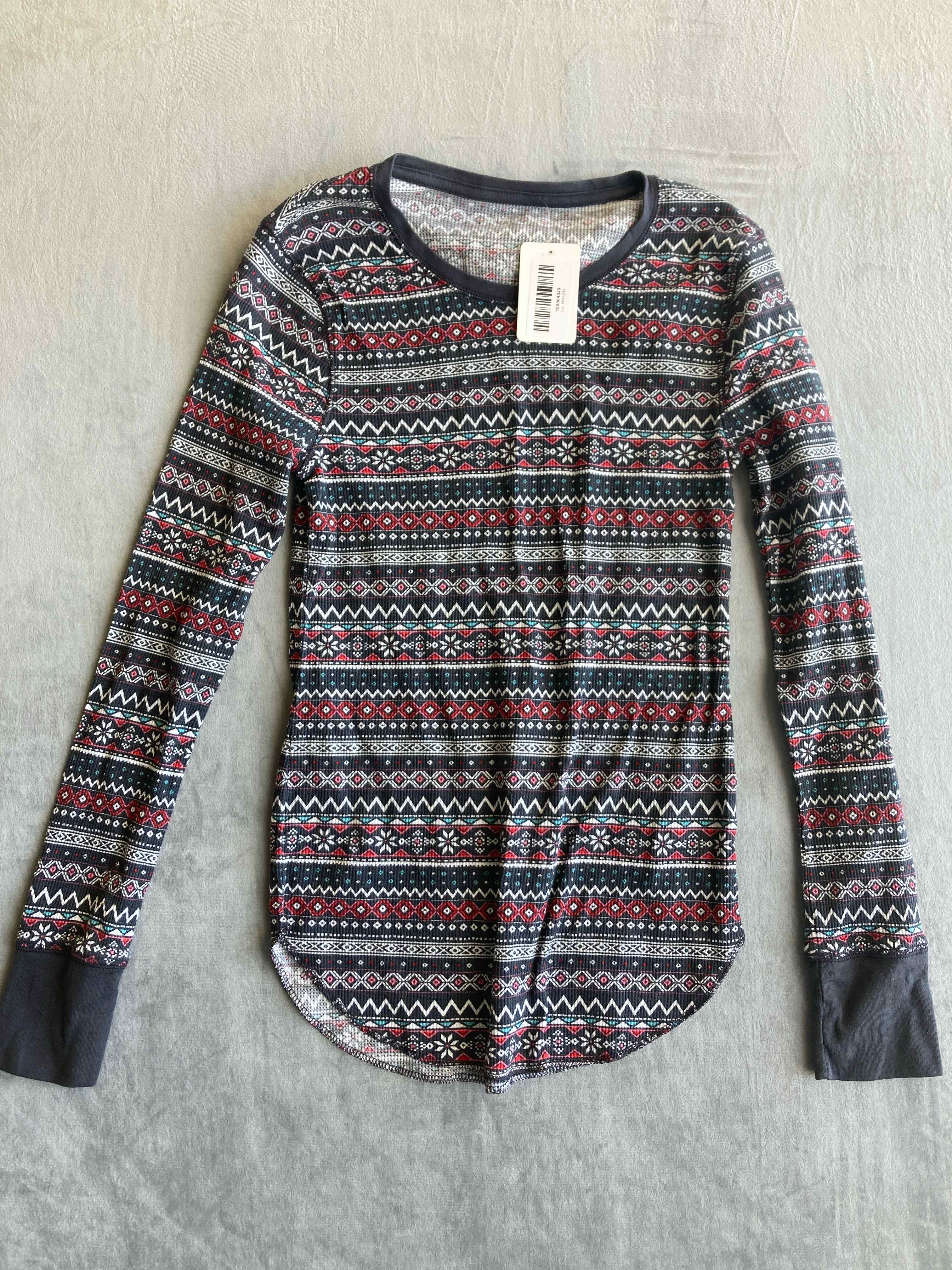 Old Navy Grey Multicolor Cotton Blend Long Sleeve Medium