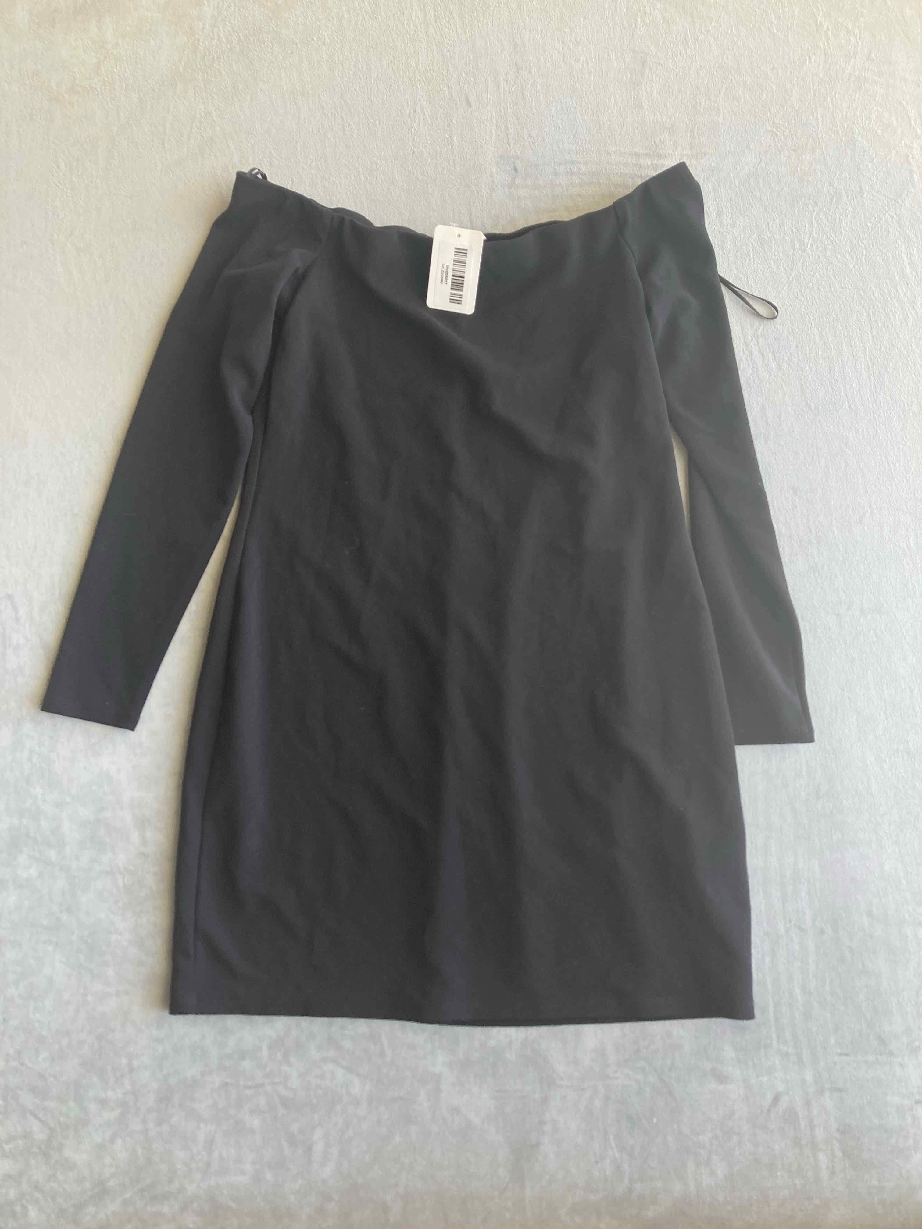 H&M Black Polyester Blend Off Shoulder Dress Large
