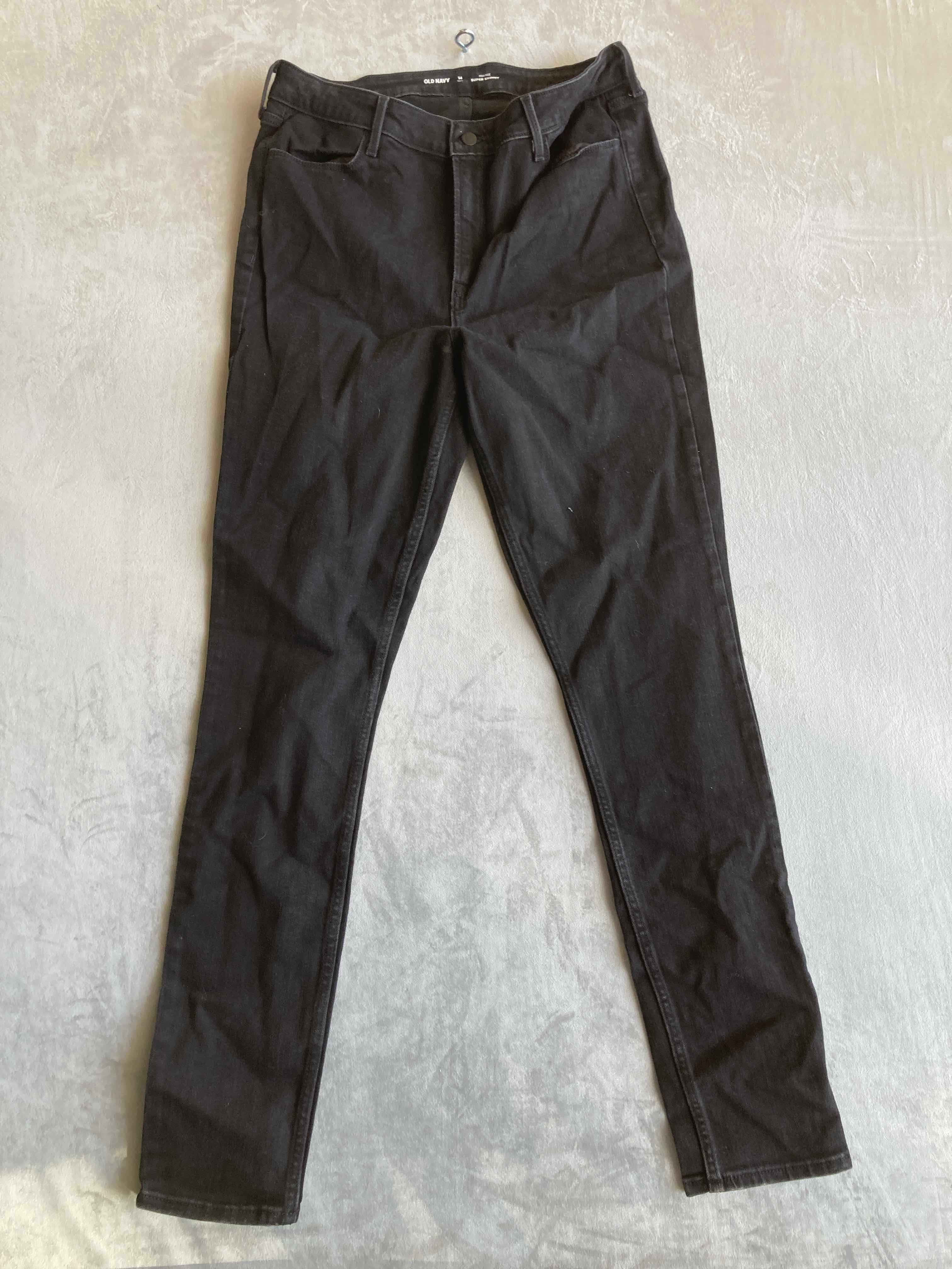 Old Navy Black Denim 69 Cotton 30 Polyester Super Skinny 14 Tall