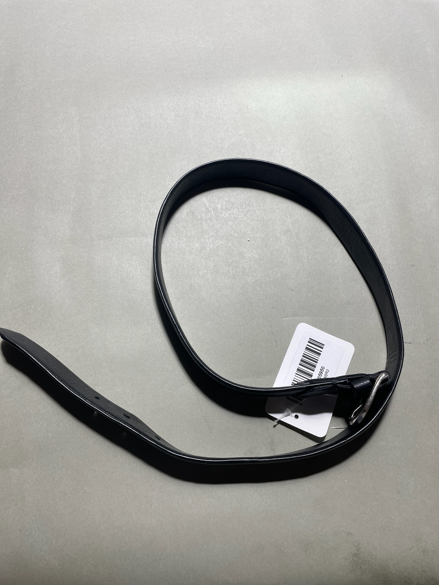 Black Leather-Like Narrow Belt