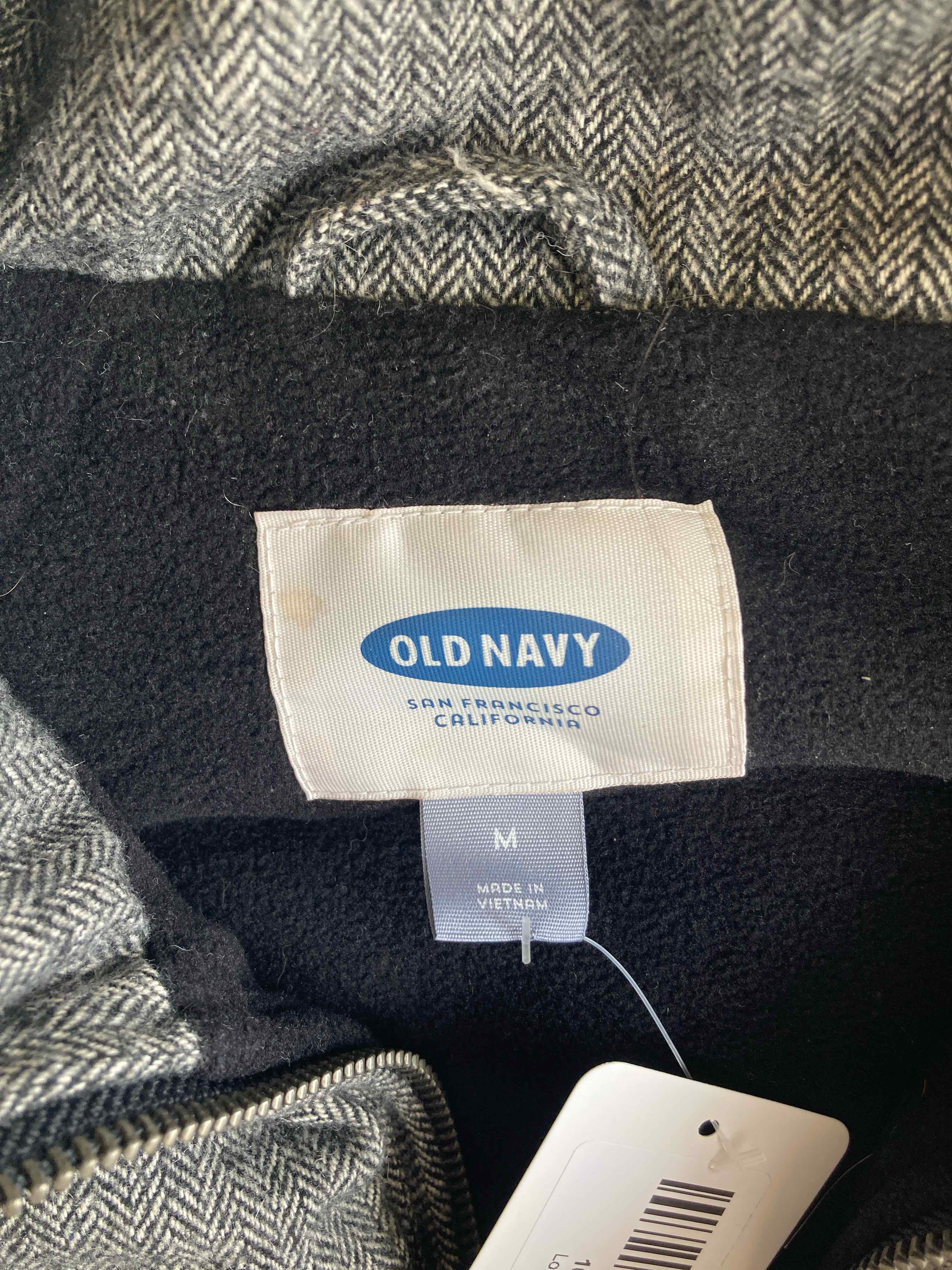 Old Navy Gray Herringbone Polyester Blend Vest Medium