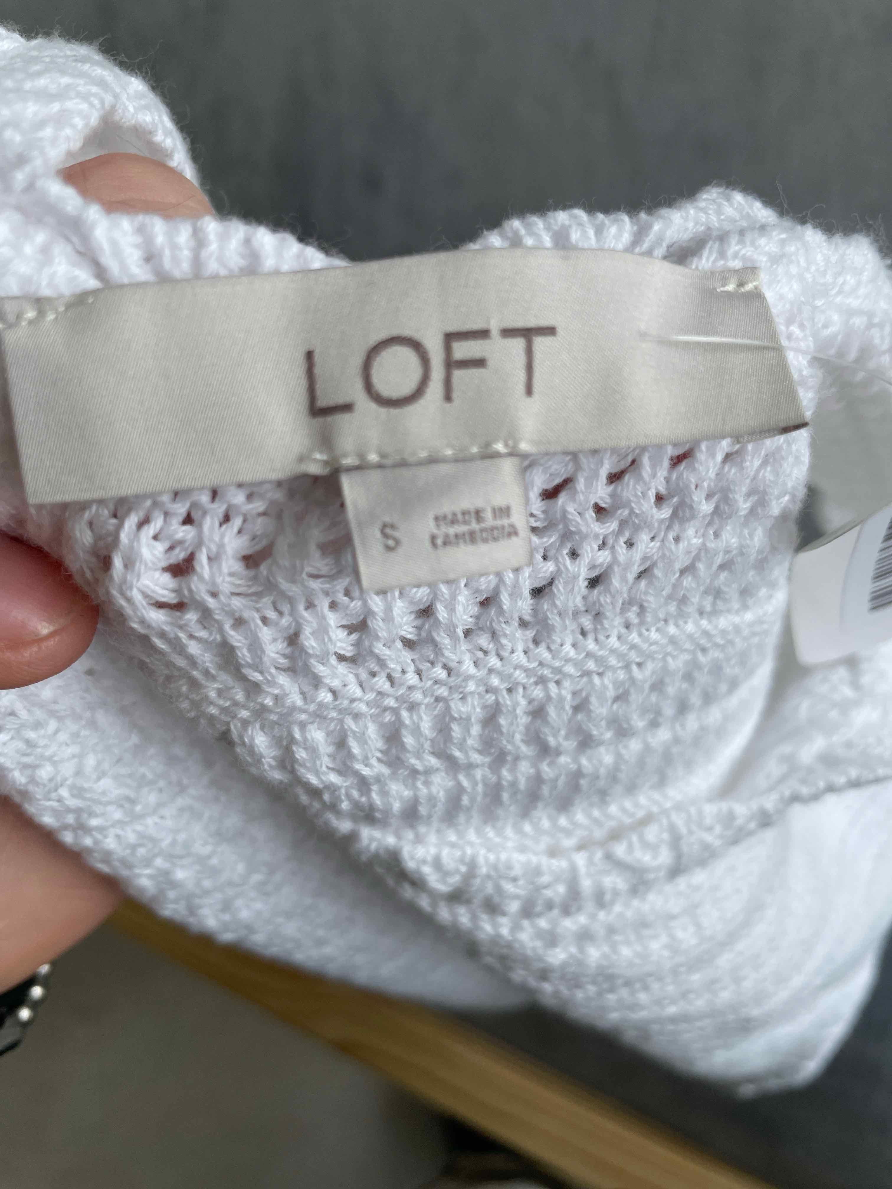 Loft White Cotton Blend Tank Top Small