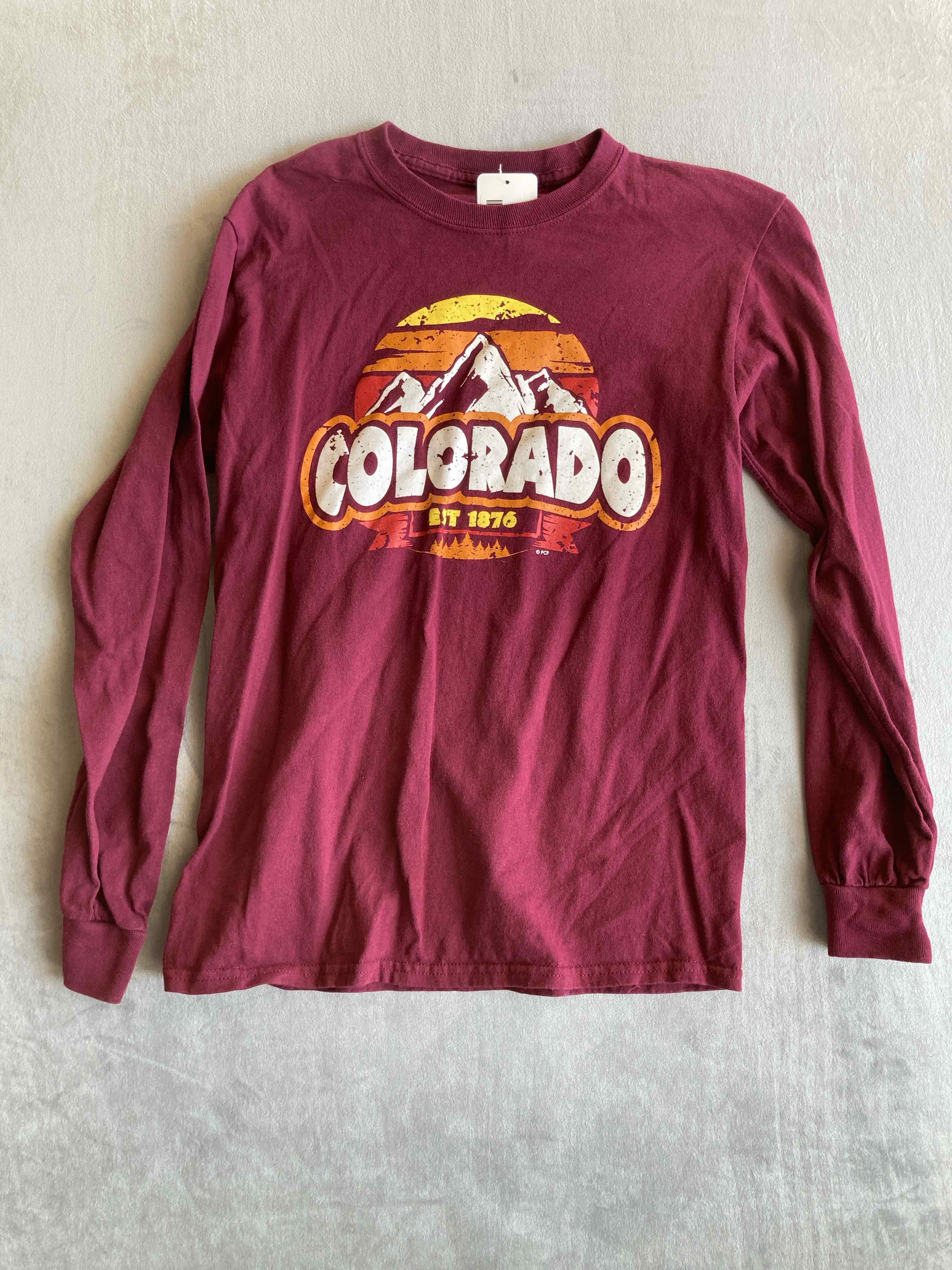 Burgundy Cotton Long Sleeve T-Shirt
