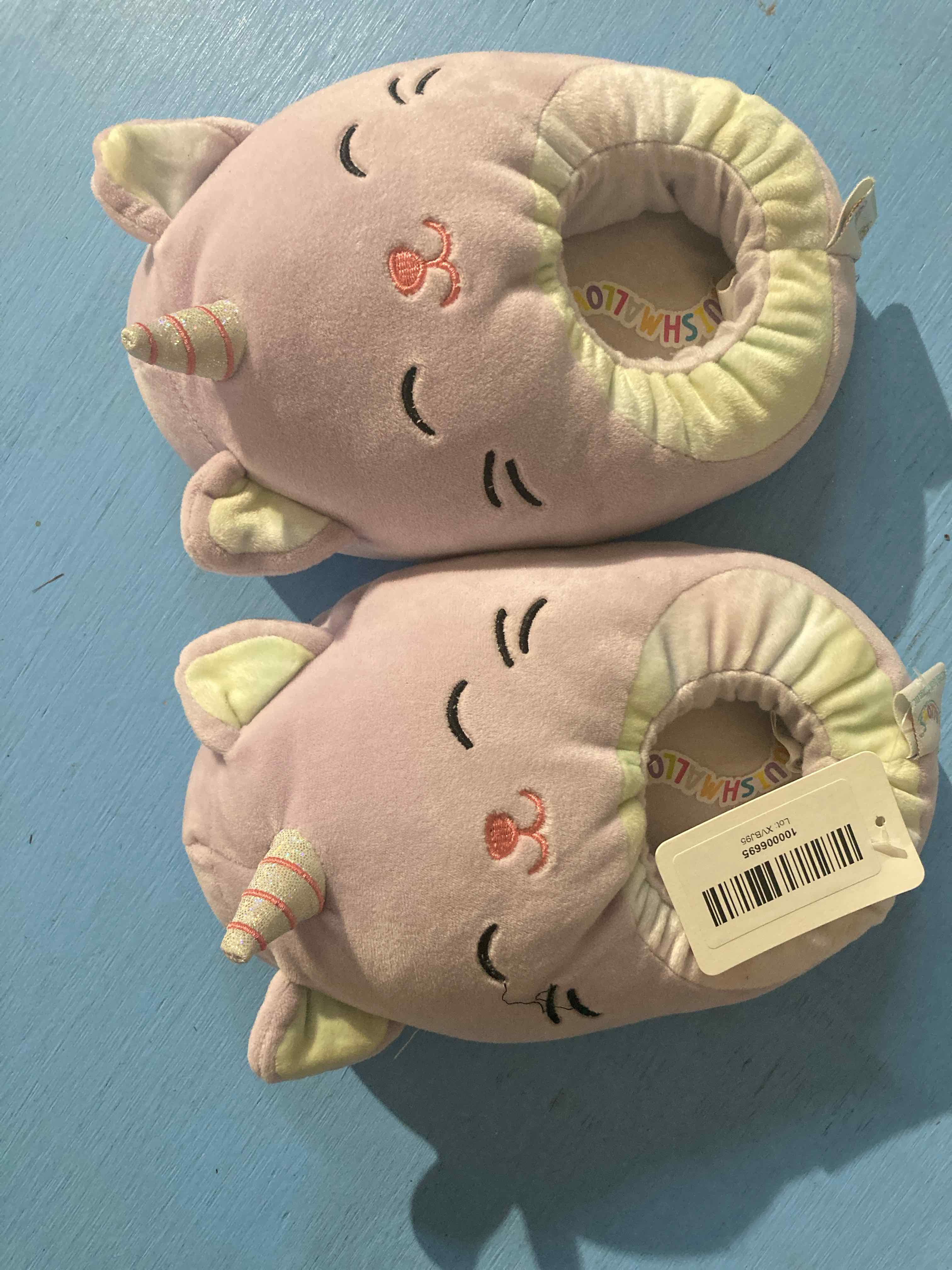 Squishmallows Purple Plush Unicorn Slippers size 2-3