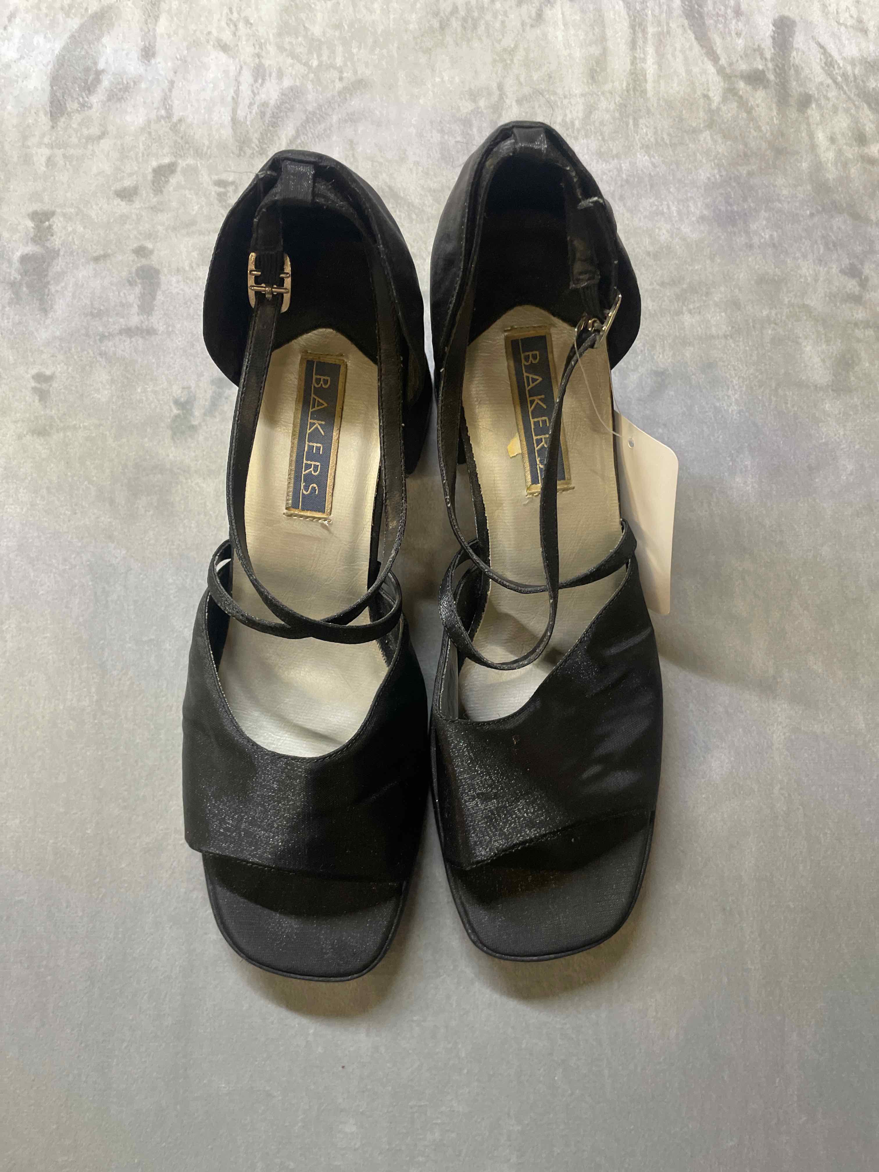 Bakers Black Satin Dress Sandals