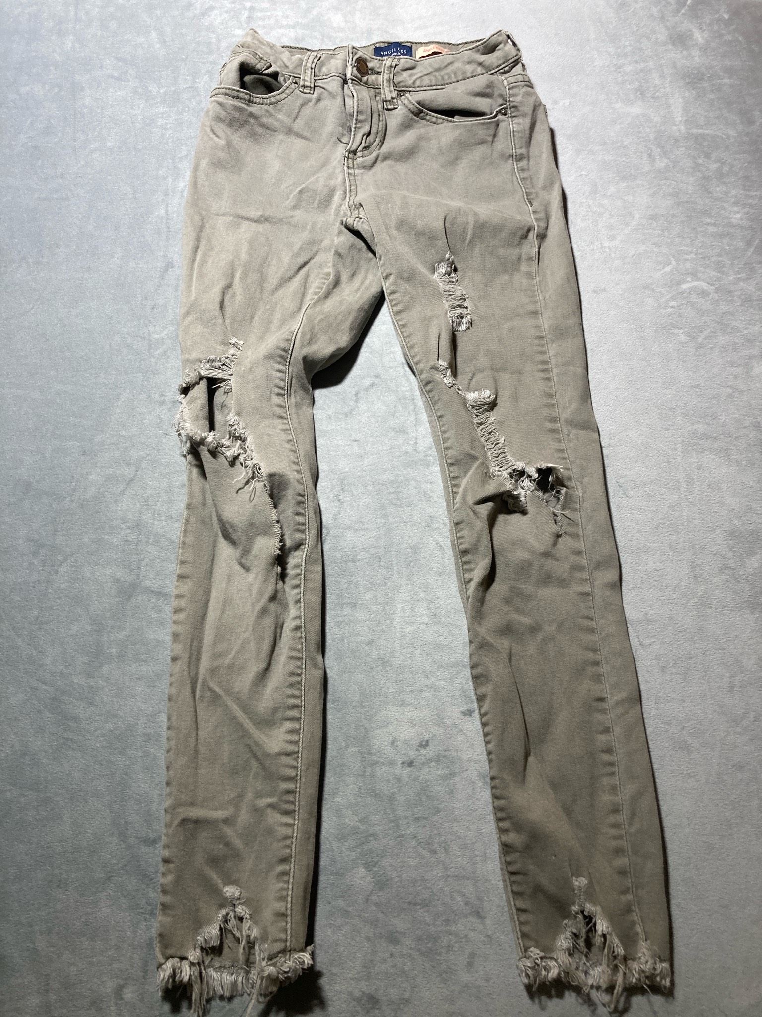 Agel Kisss green ripped skinny jeans size 1