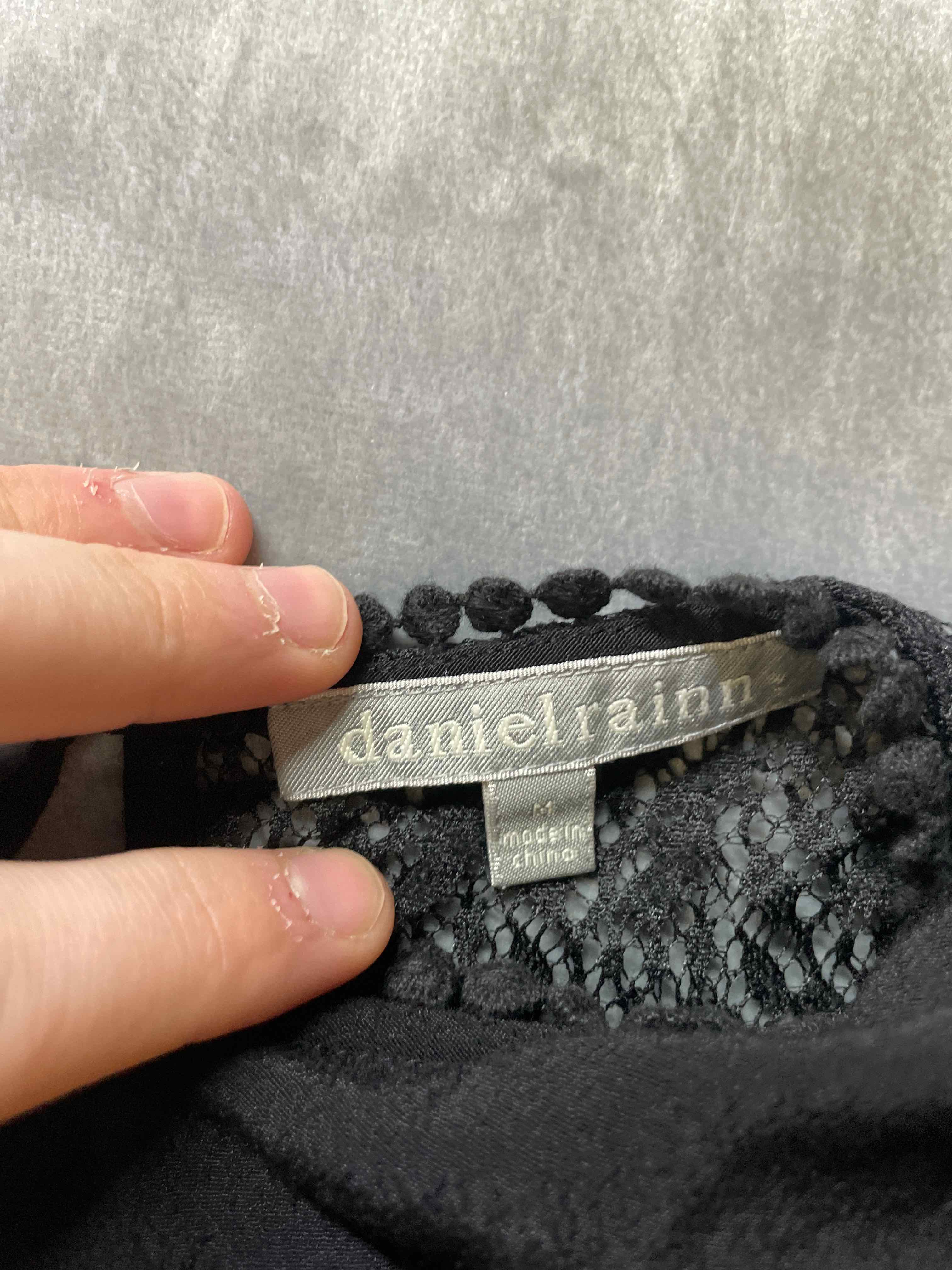 Daniel Rainn Black Lace Detail Blouse Medium