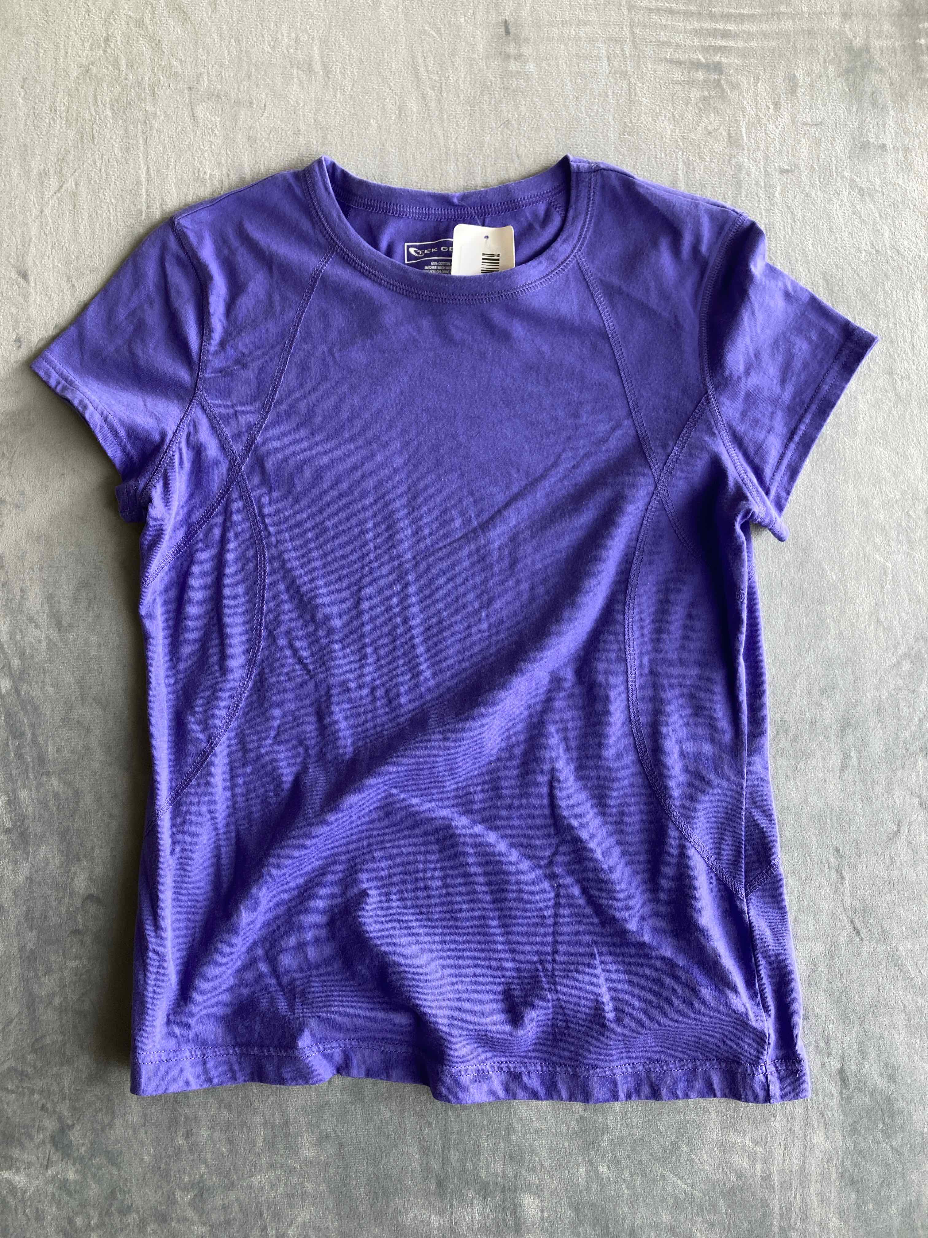 Tek Gear Purple Cotton Polyester Blend T-Shirt Medium