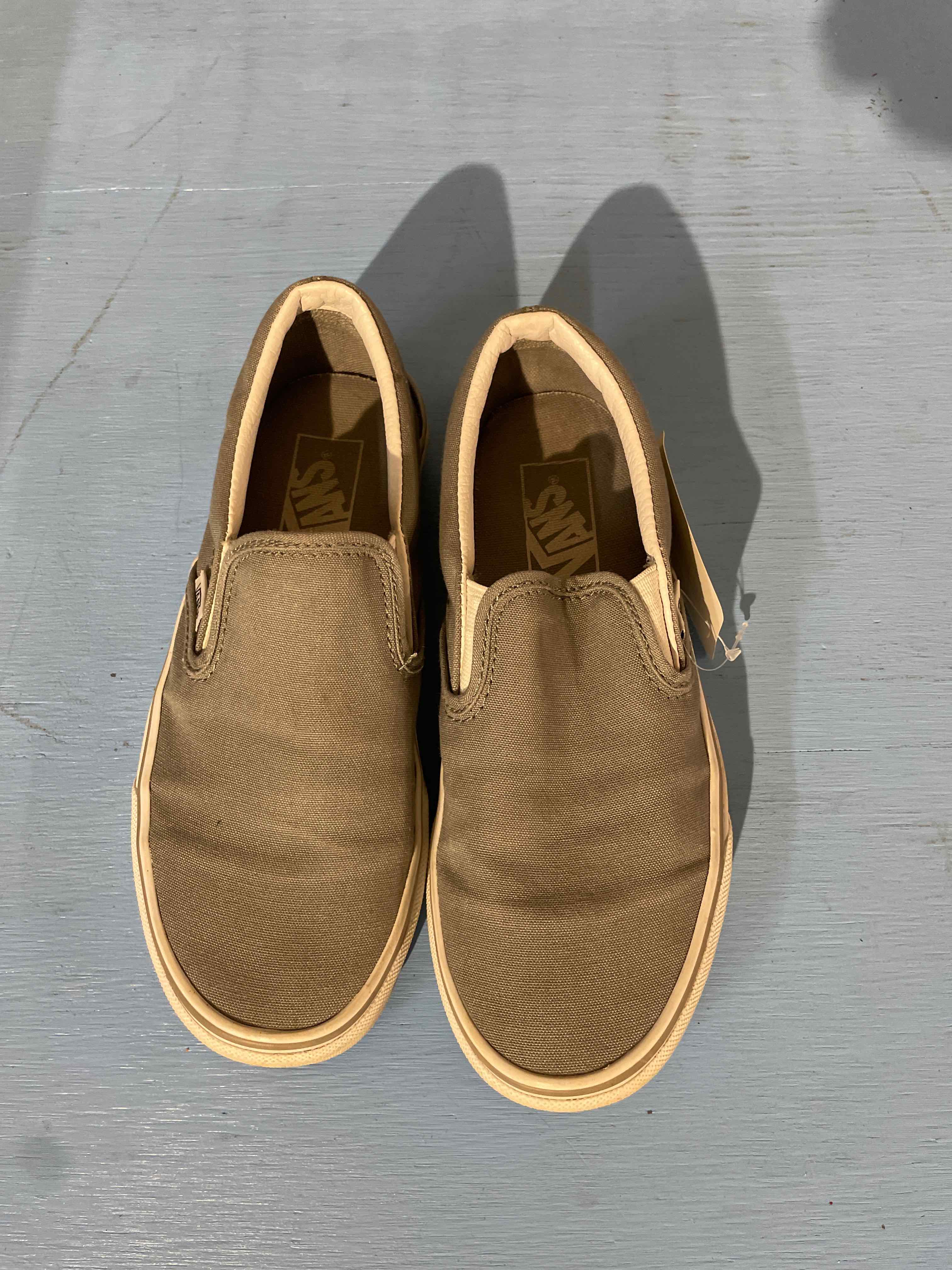 Vans gray slip on shoes size 6.5