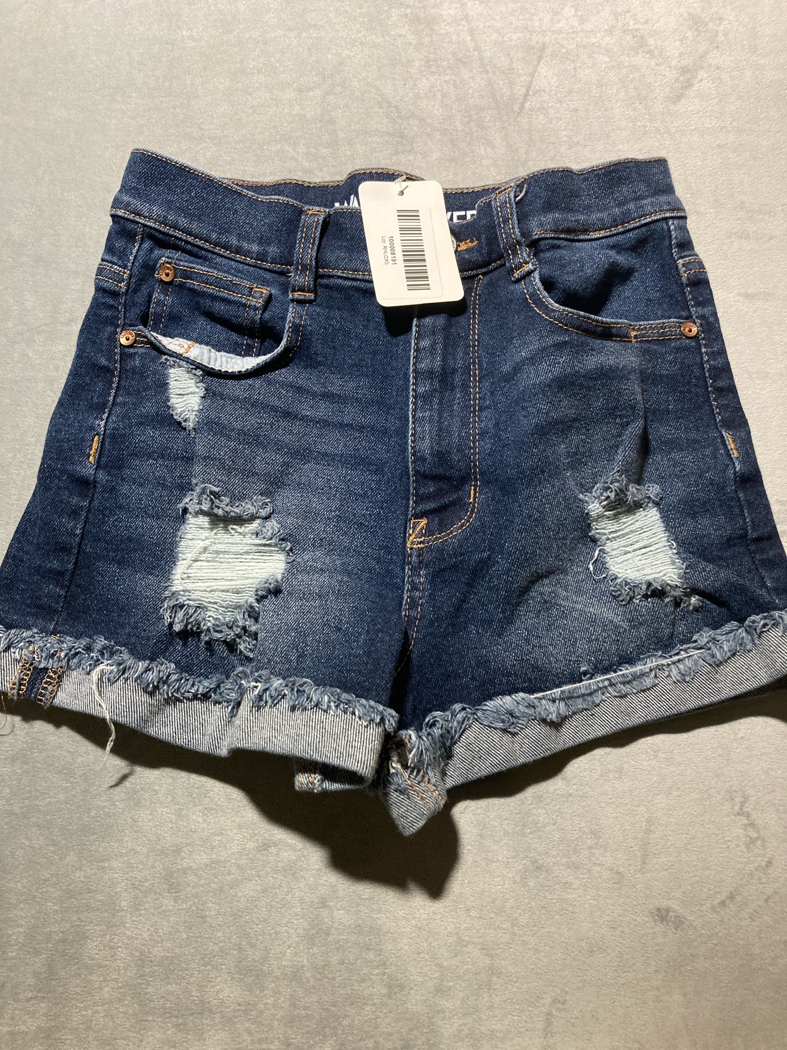 Wall Flower dark wash cotton blend denim shorts size 3