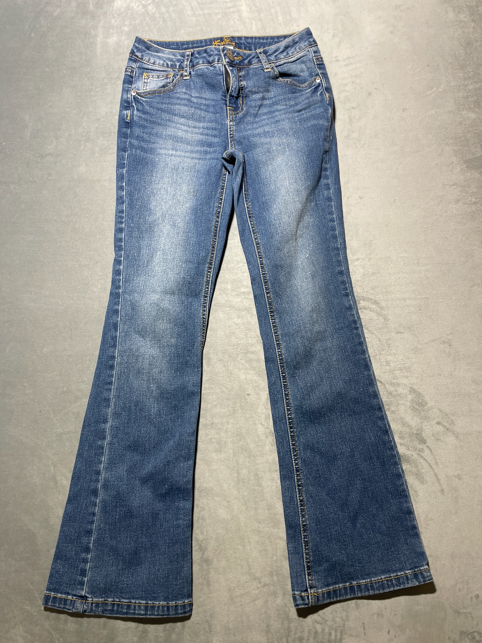 Justice blue cotton blend boot cut jeans size 12