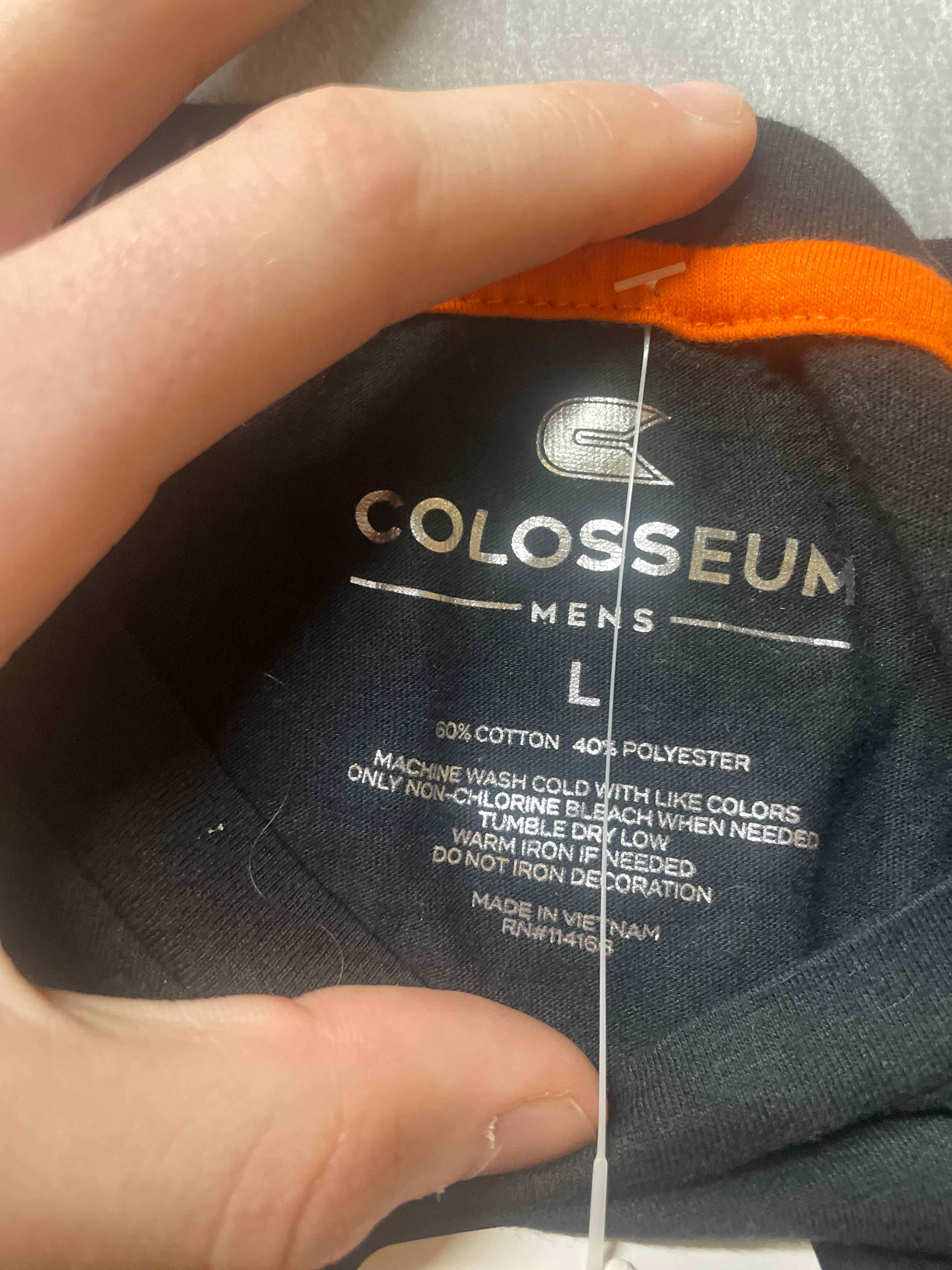 Colosseum Black Orange Cotton Polyester Blend T-Shirt Large