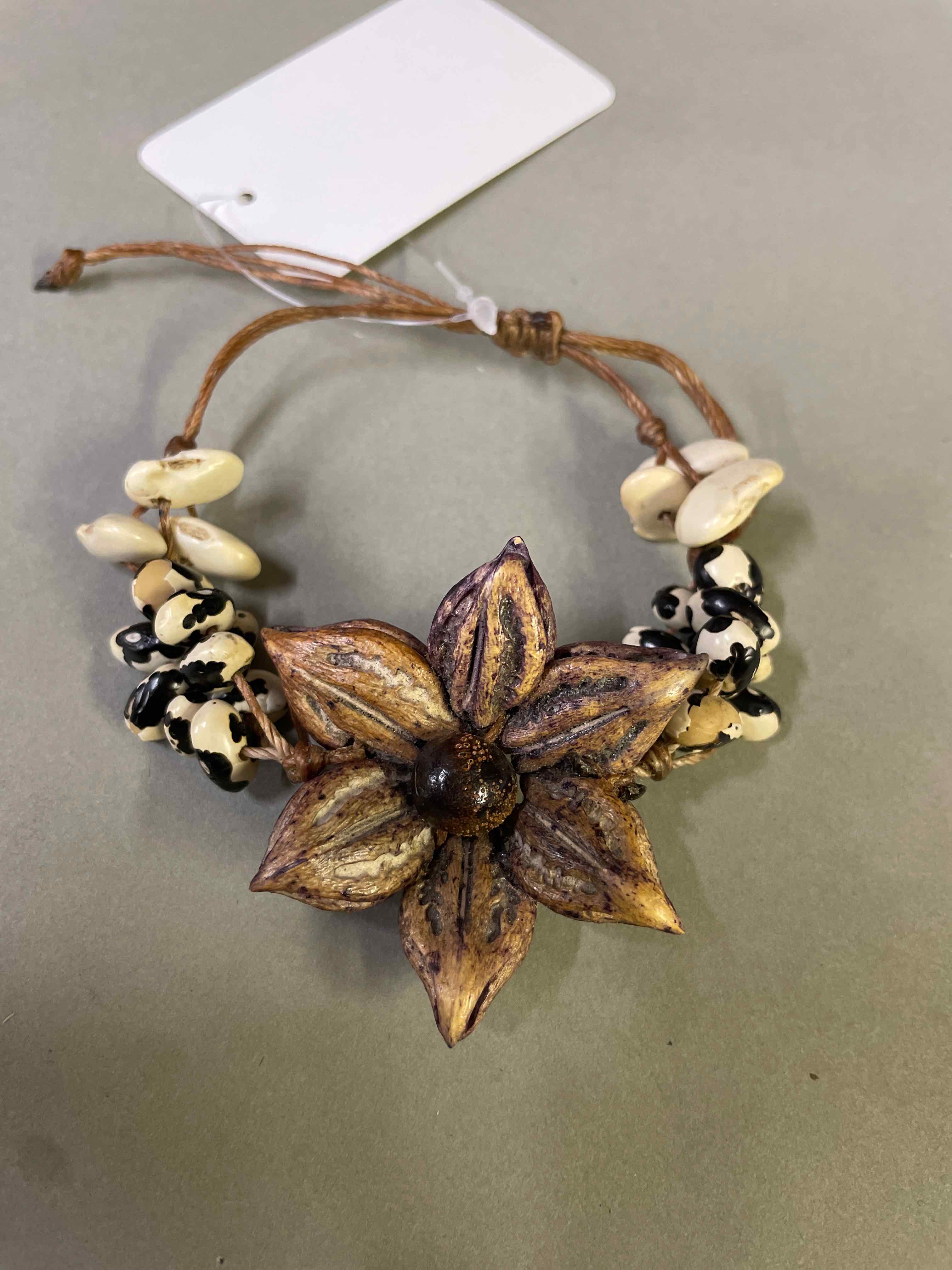 Handmade Brown Floral Bracelet