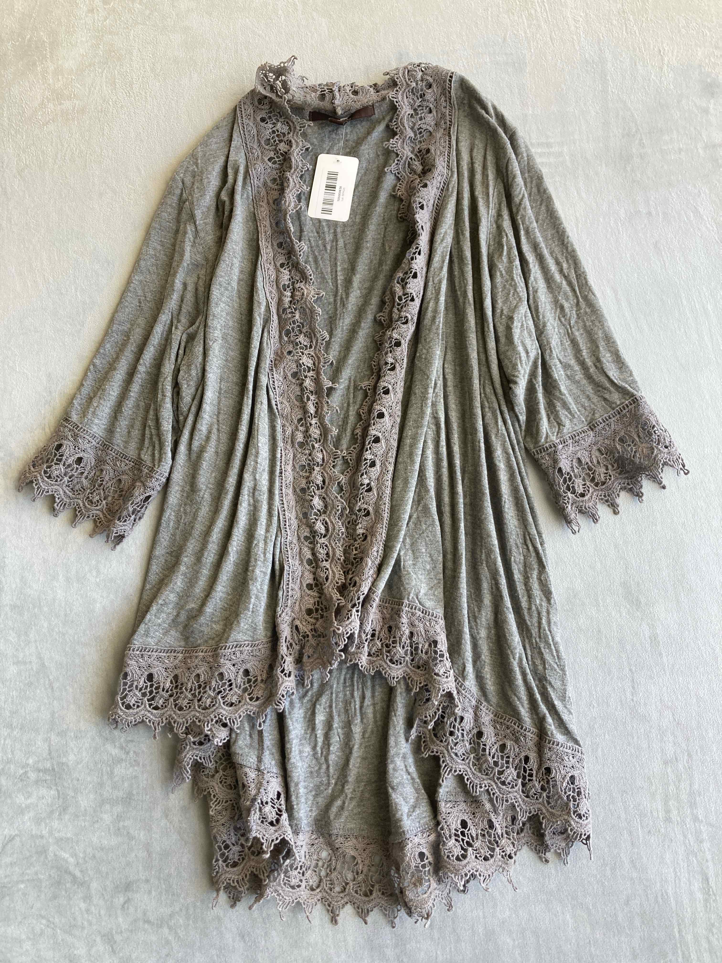 fever Grey Rayon Spandex Blend Kimono XL