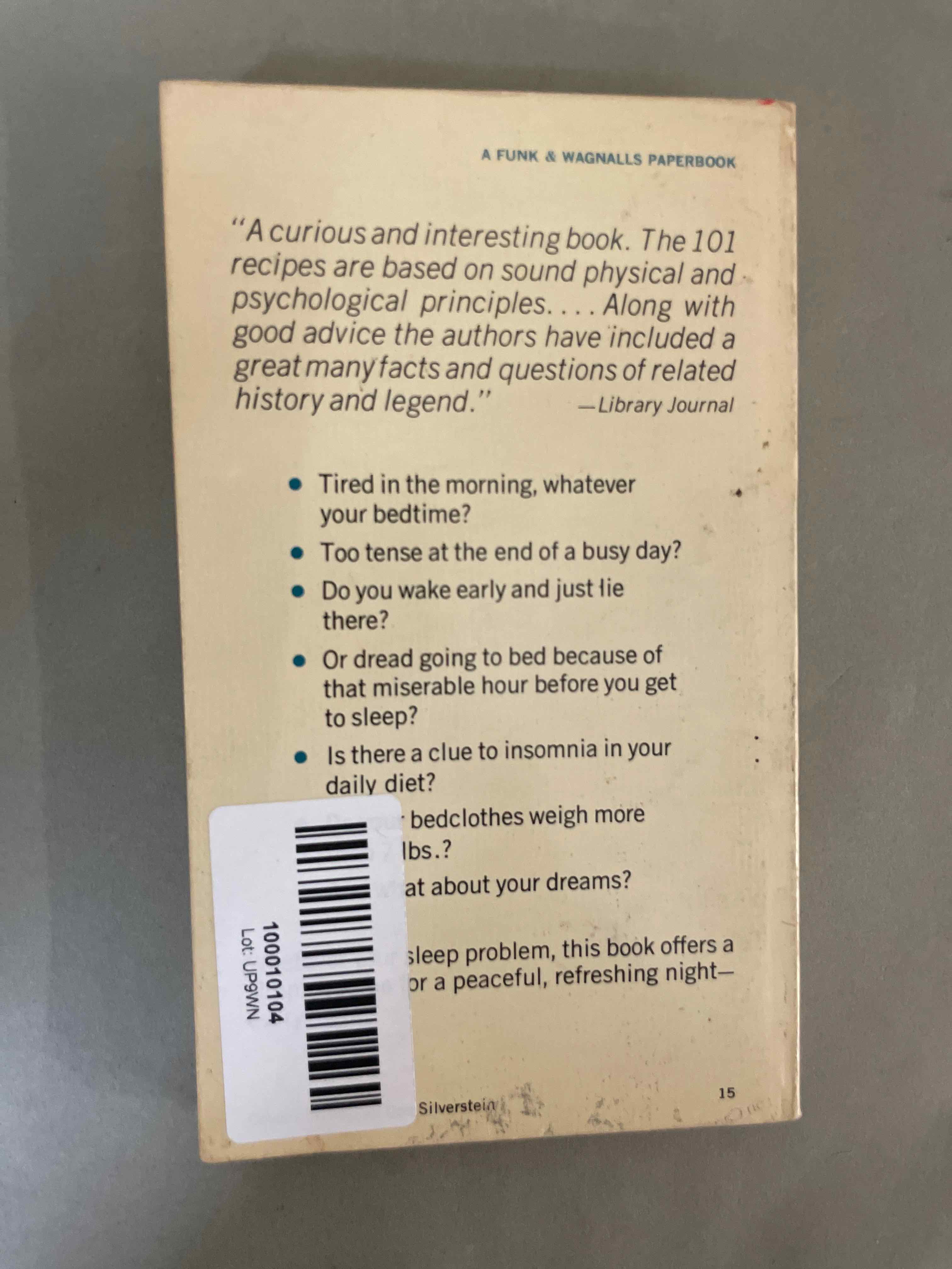 Funk Wagnalls Multicolor Paperback Book 101 Recipes for Sound Sleep
