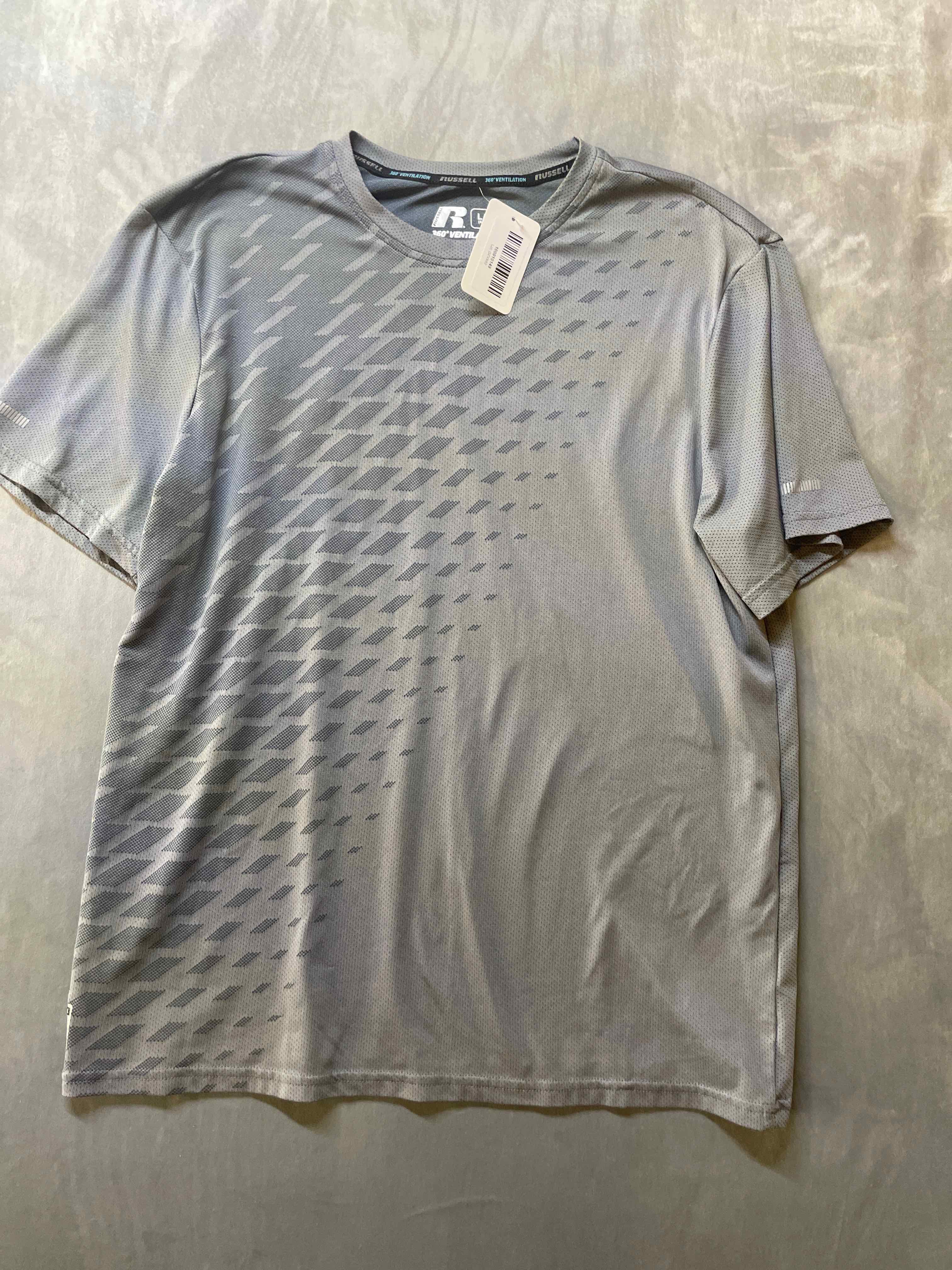 Russell Gray Polyester T-Shirt Large