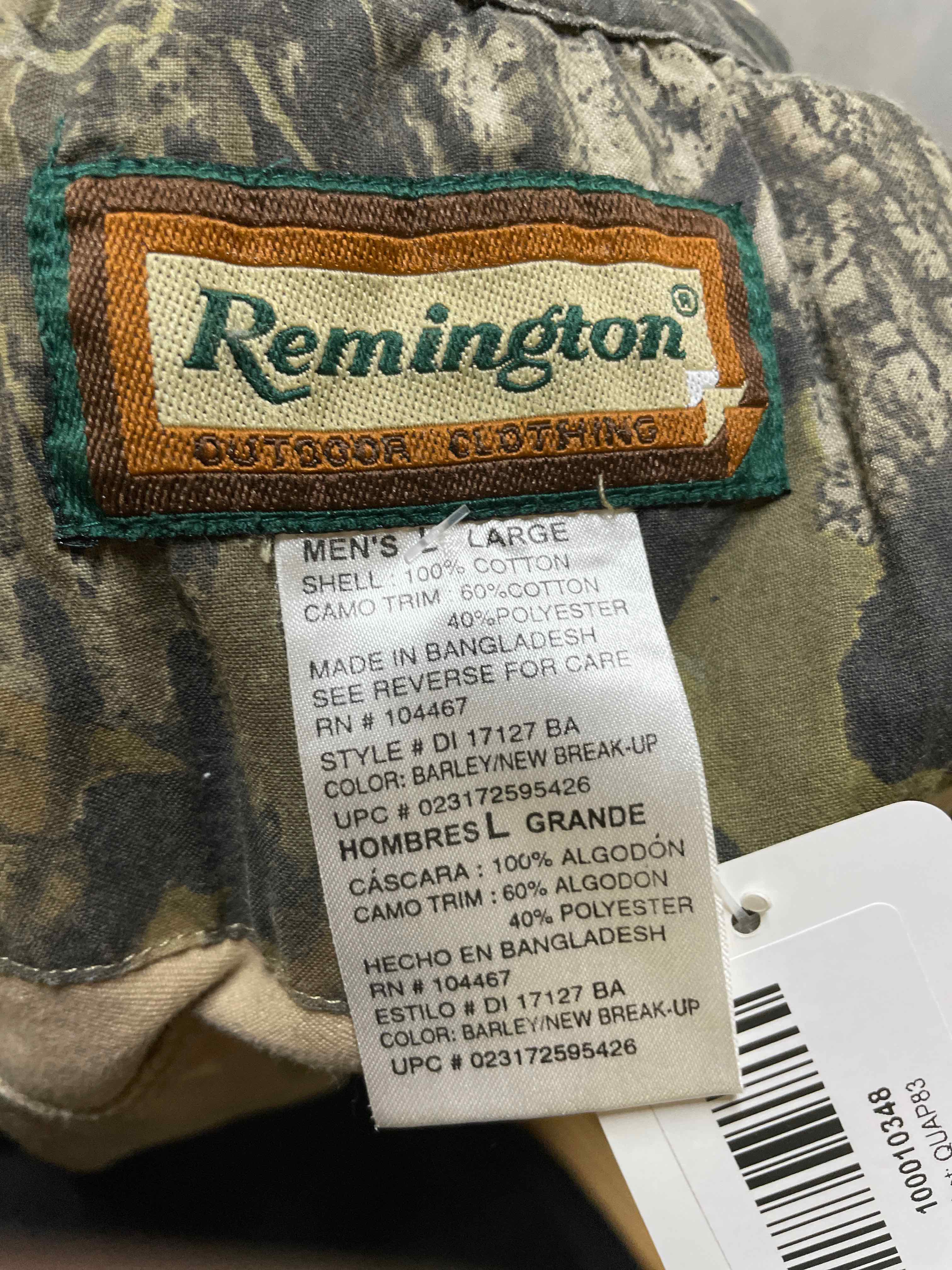 Remington Beige Camo Cotton Blend Shirt Large