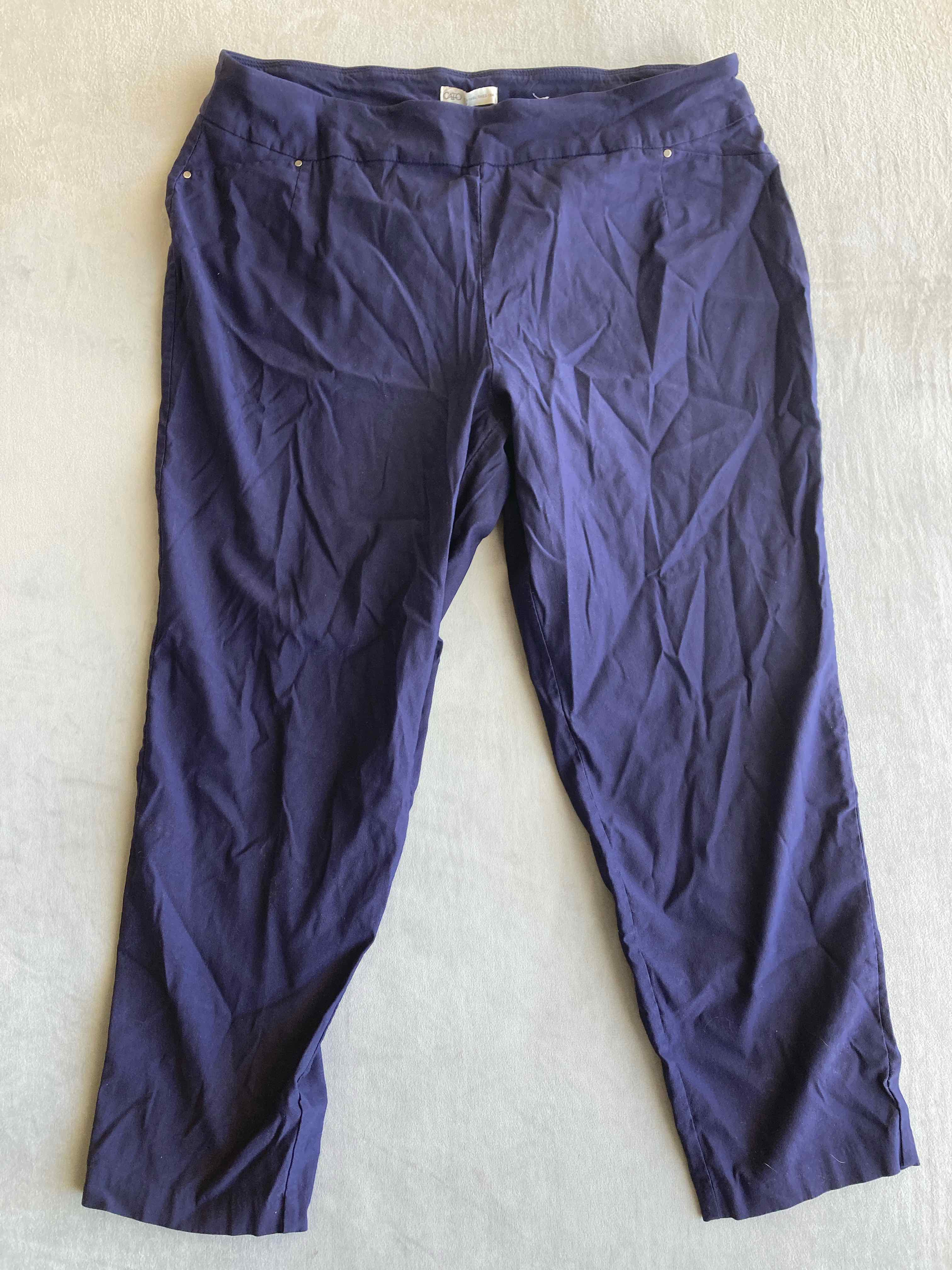 Cato Navy Blue Rayon Nylon Spandex Pants 18W