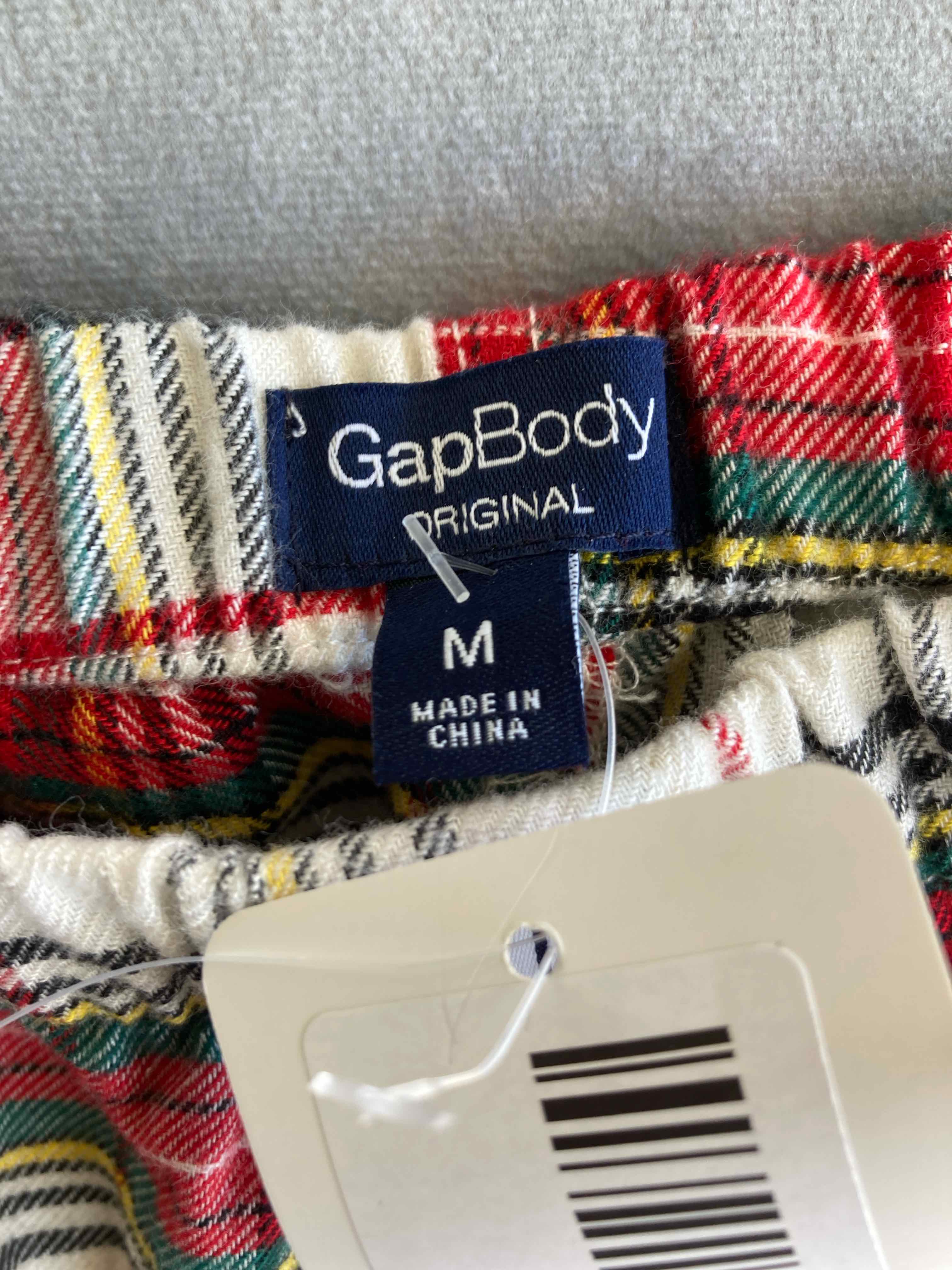 GapBody White Red Green Plaid Sleep Pants Medium