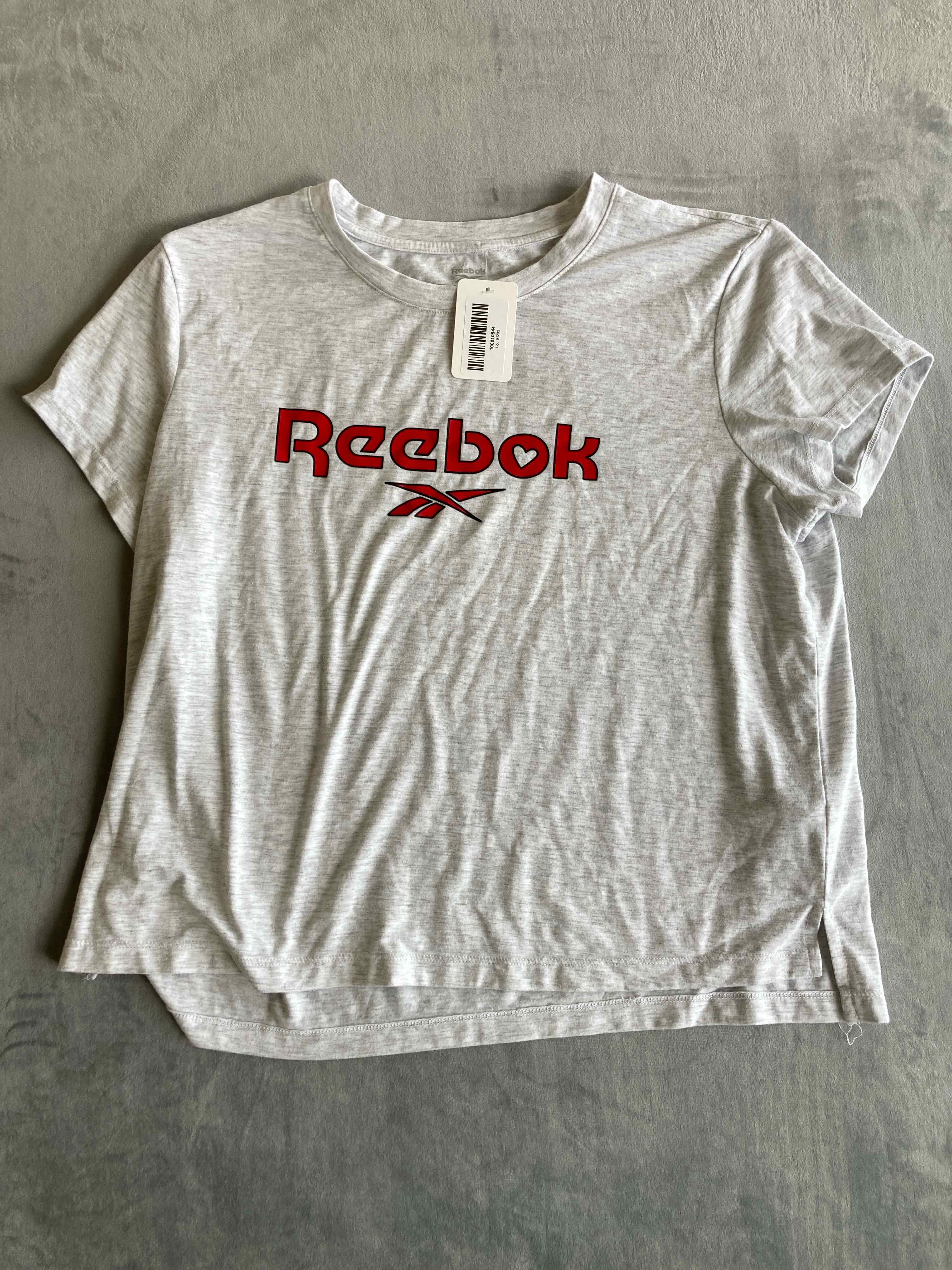 Reebok Gray Polyester Blend T-Shirt XL