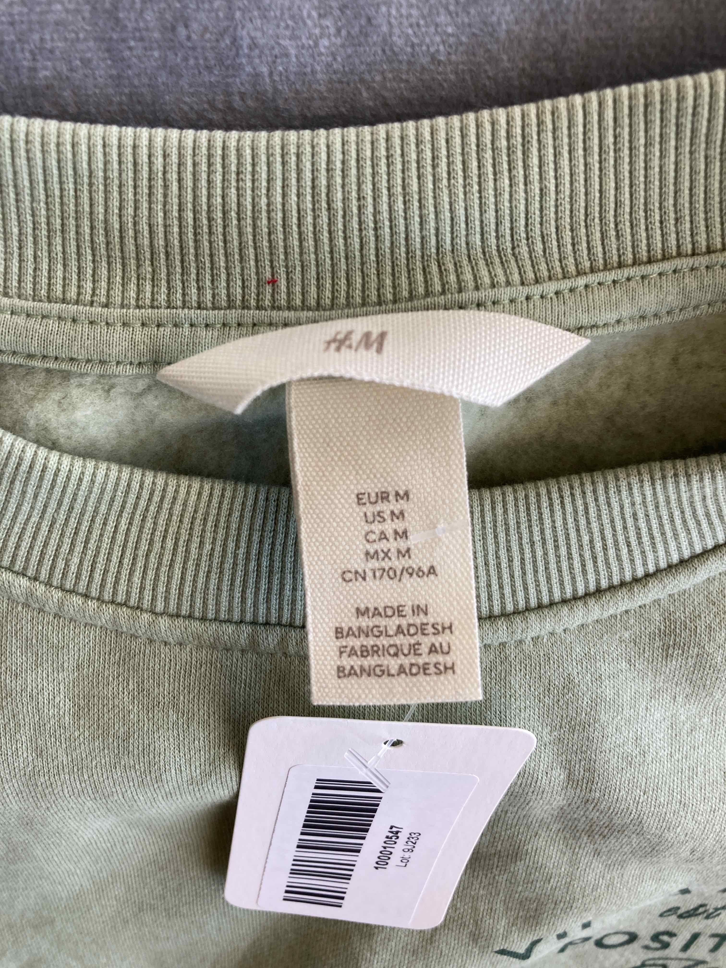 H&M Green Cotton Polyester Blend Sweatshirt Medium