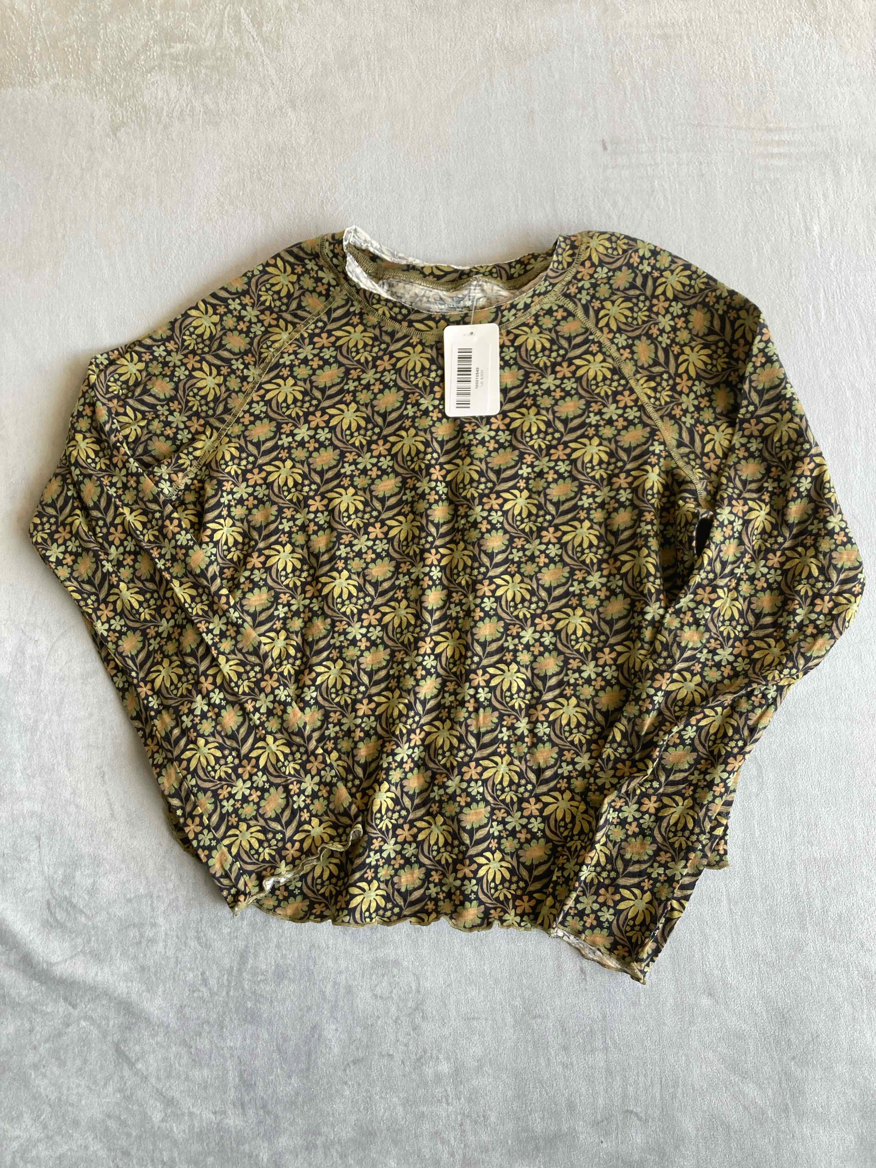 Natural Life Multicolor Cotton Long Sleeve Top Large
