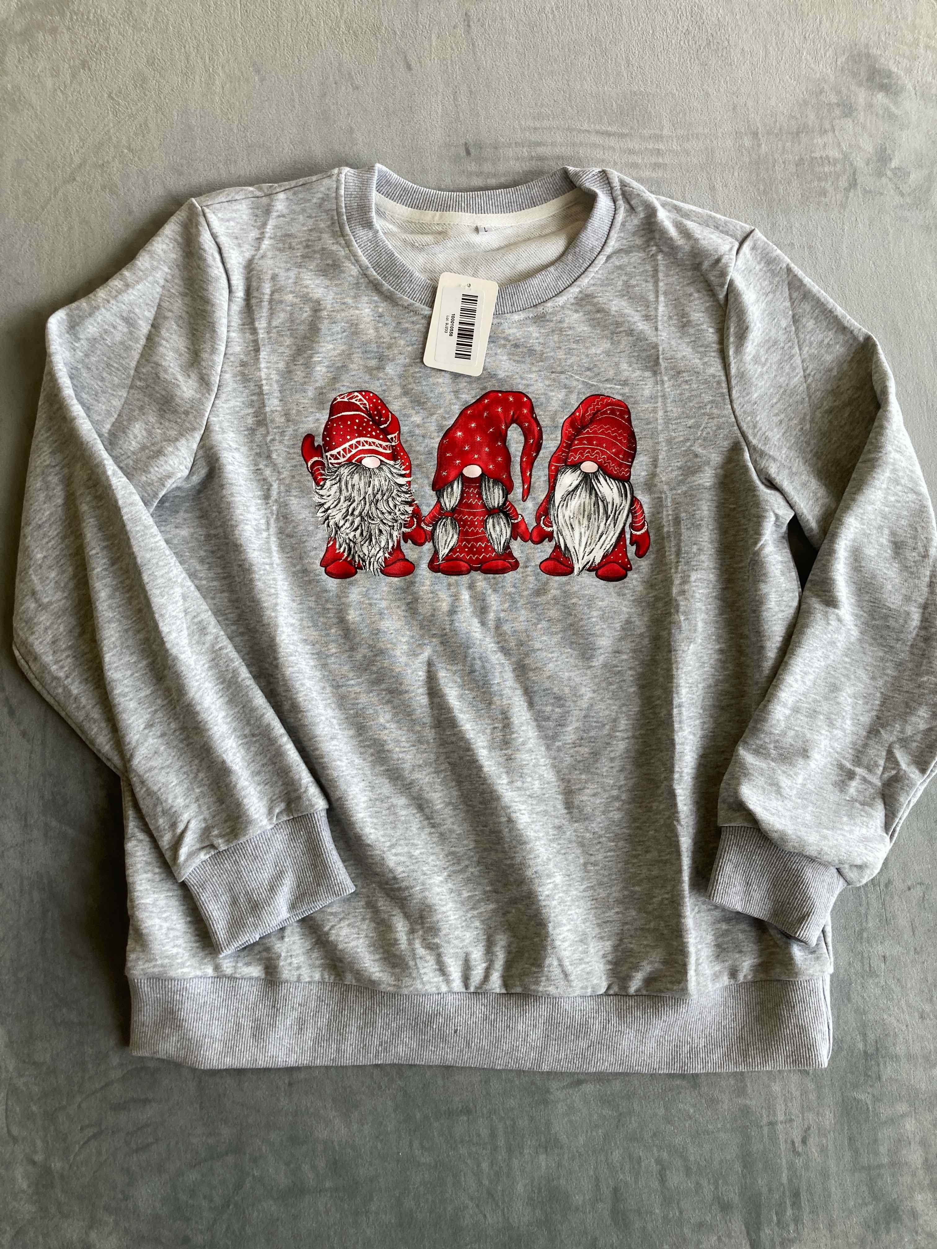 Grey Cotton Polyester Blend Sweatshirt Large