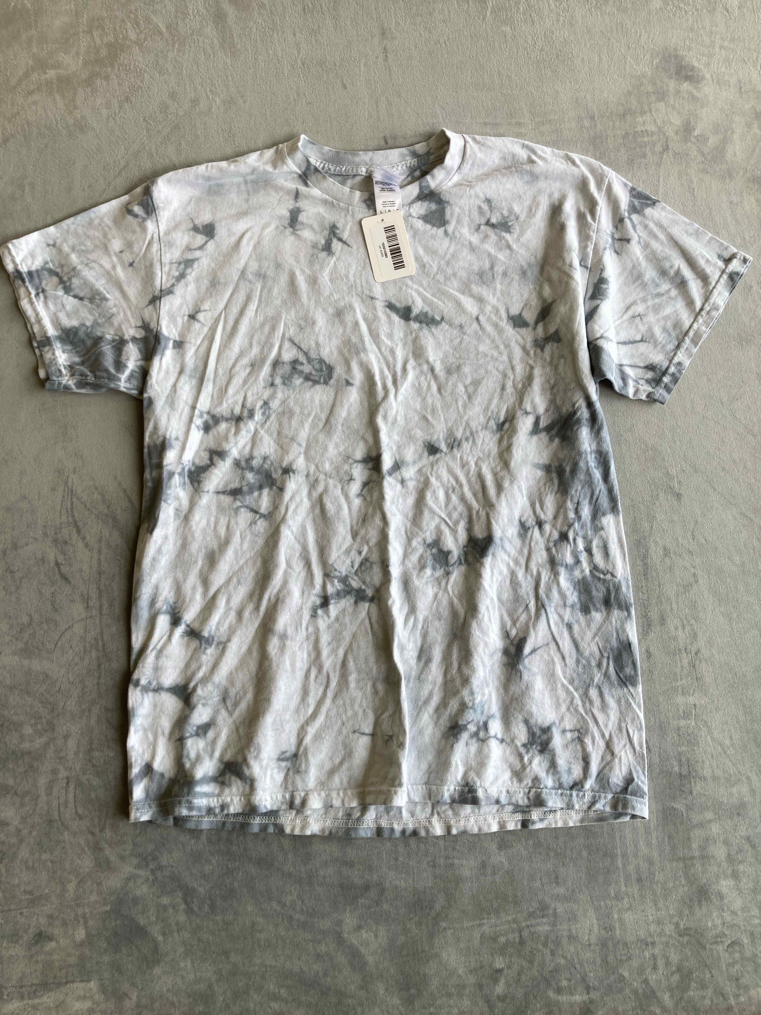 Colortone Gray Tie Dye Cotton T-Shirt Large