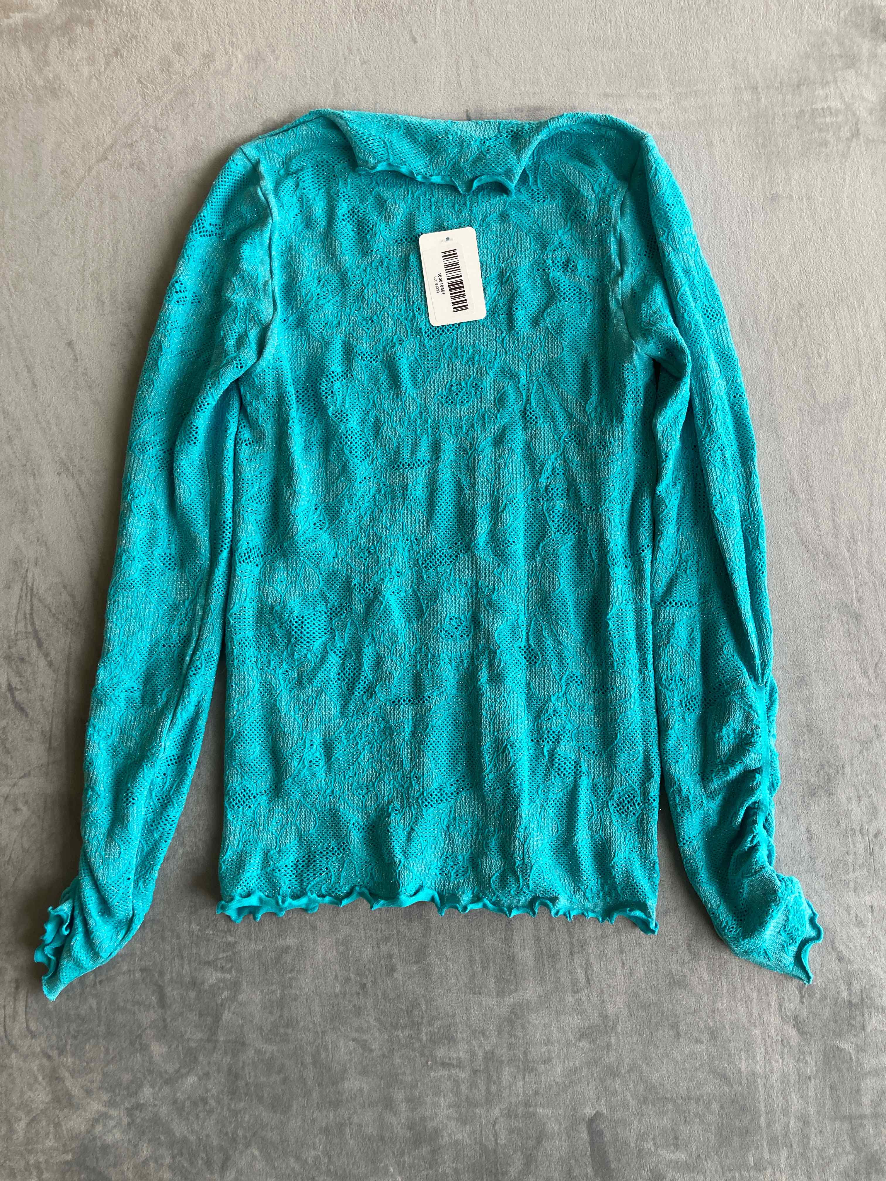 Blue Lace Long Sleeve Top