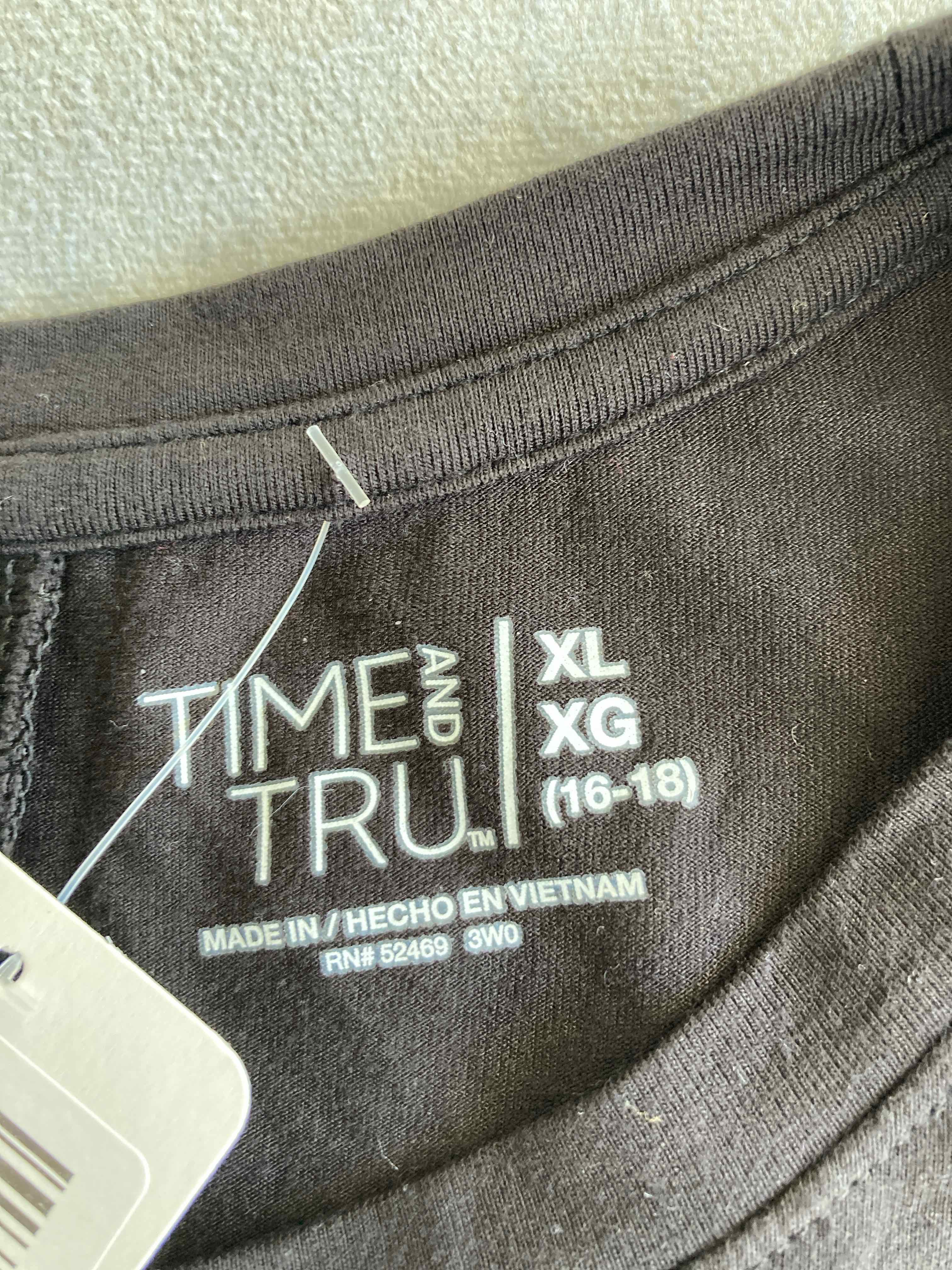 Time and Tru Black Rayon Spandex Dress XLXG 16-18