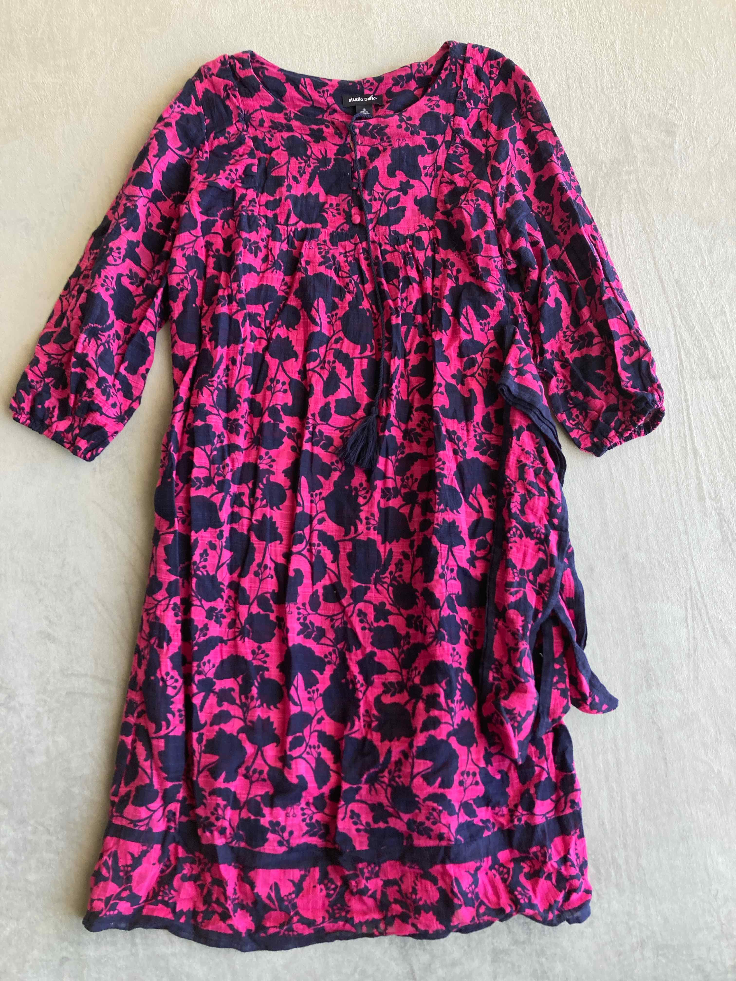 Studio Park Pink Floral Cotton Dress Small