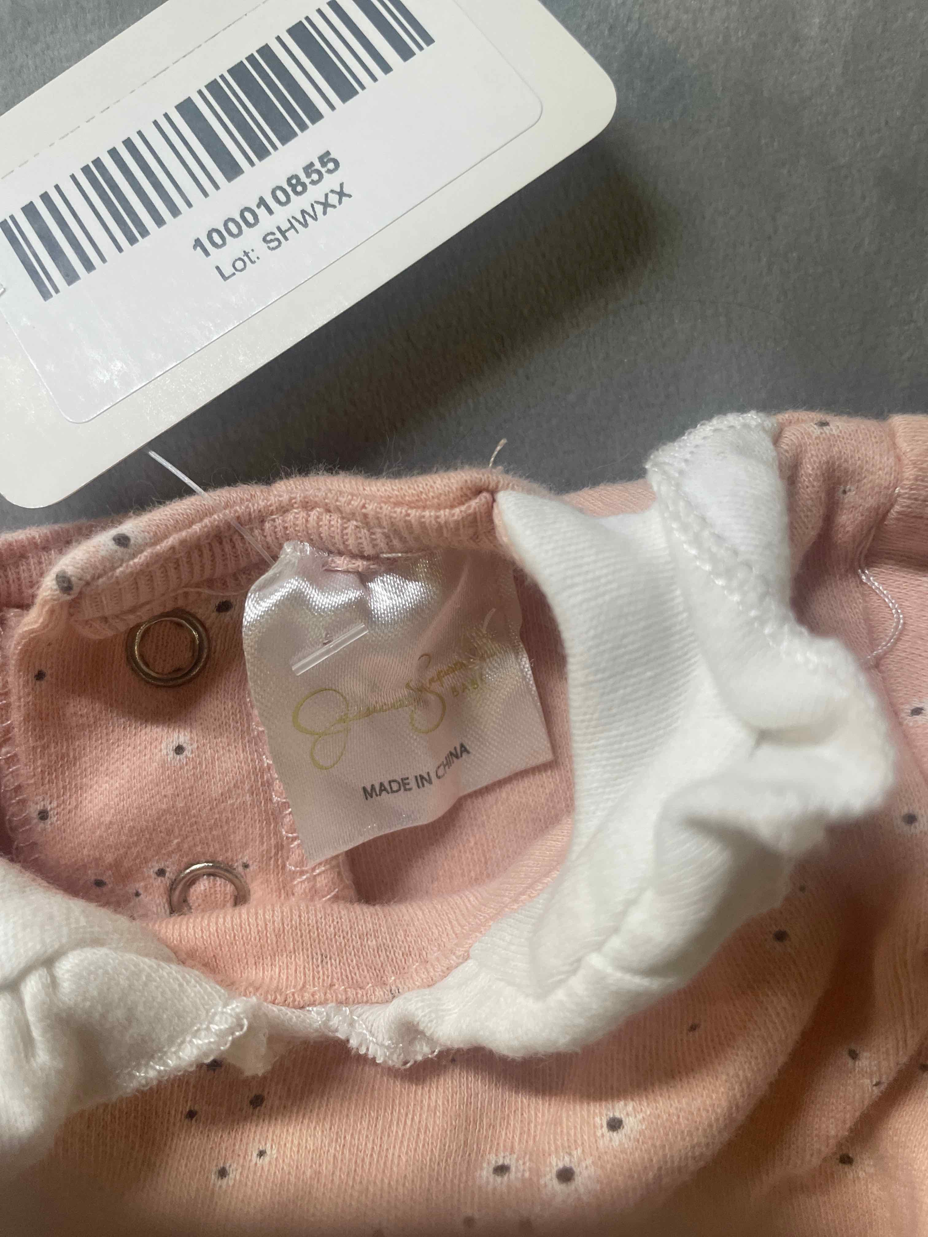 Jenna Smith Pink Polka Dot Cotton Long Sleeve Bodysuit