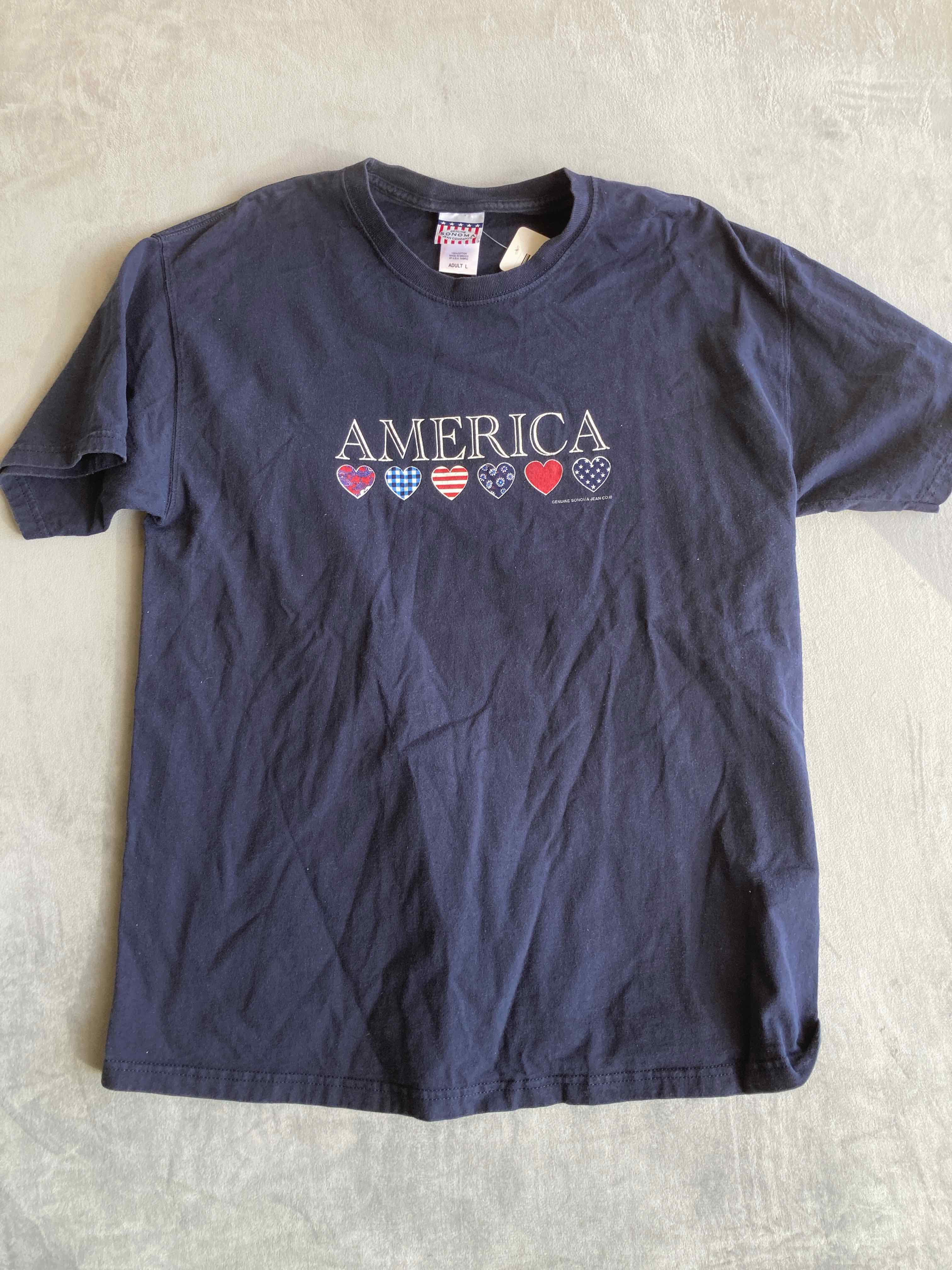 Sonoma Navy Cotton T-Shirt Large