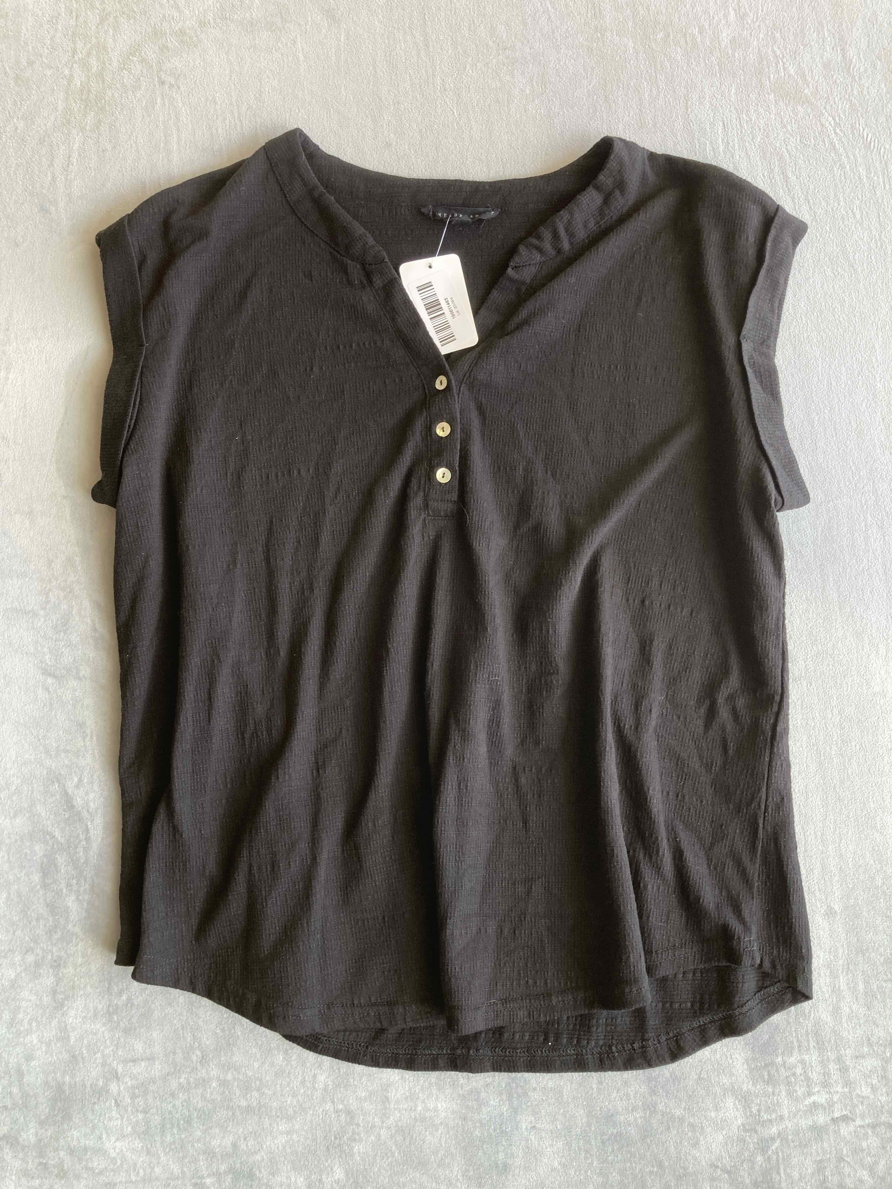 Jane delancey Black Cotton Blend Top Large