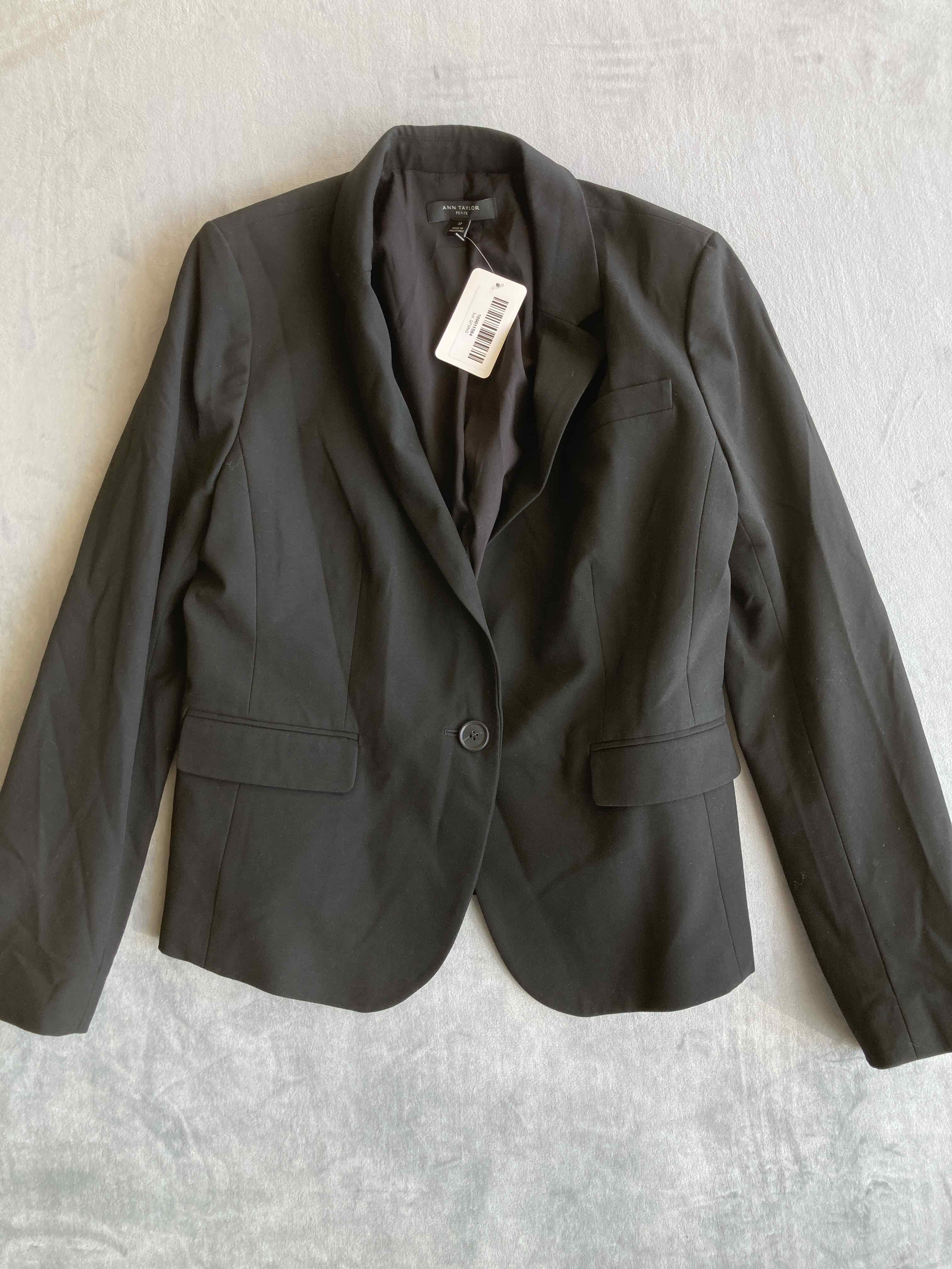 Ann Taylor Black Polyester Blend Blazer Petite 6P