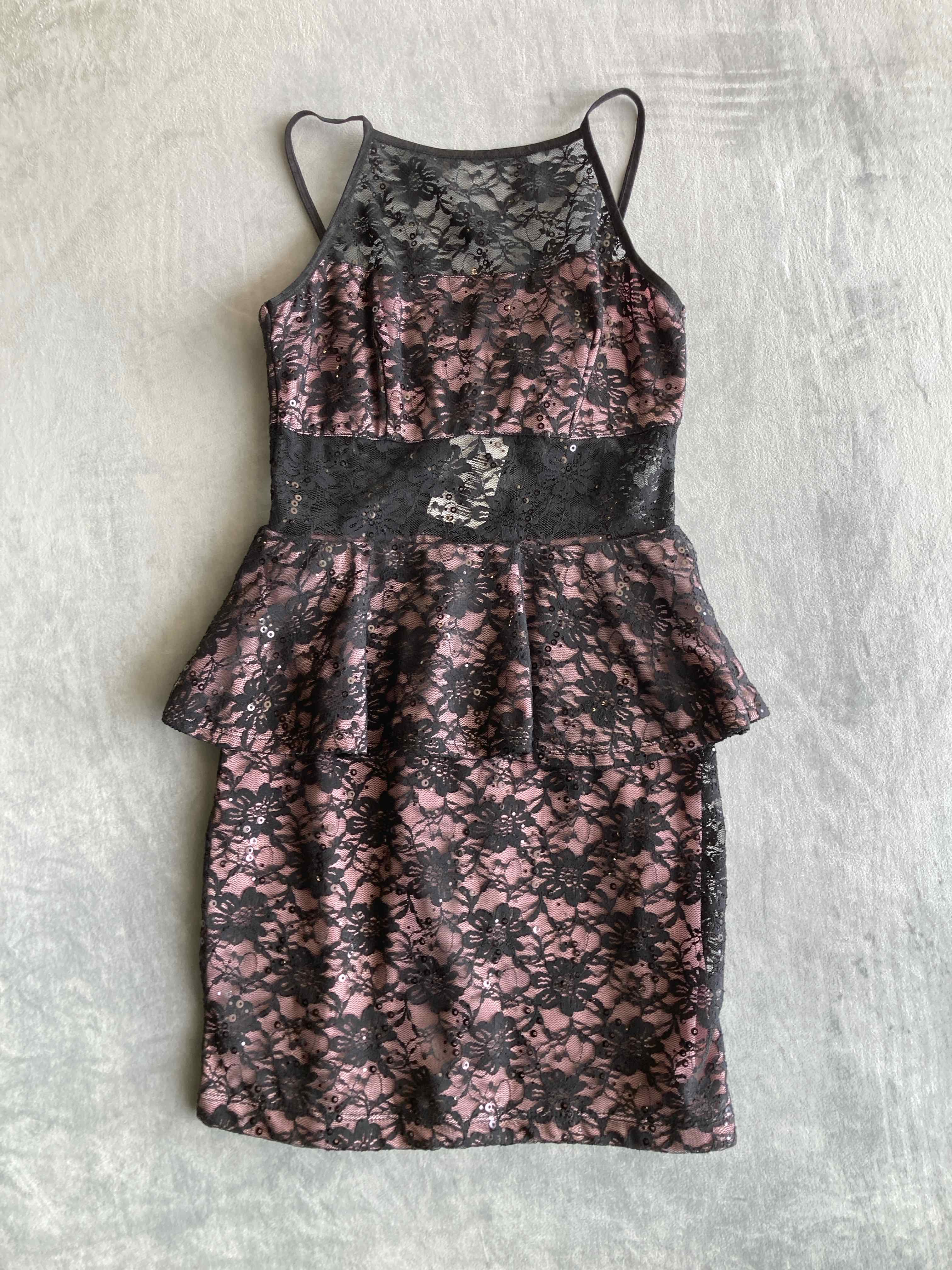 B Smart Black Pink Polyester Spandex Dress 5/6