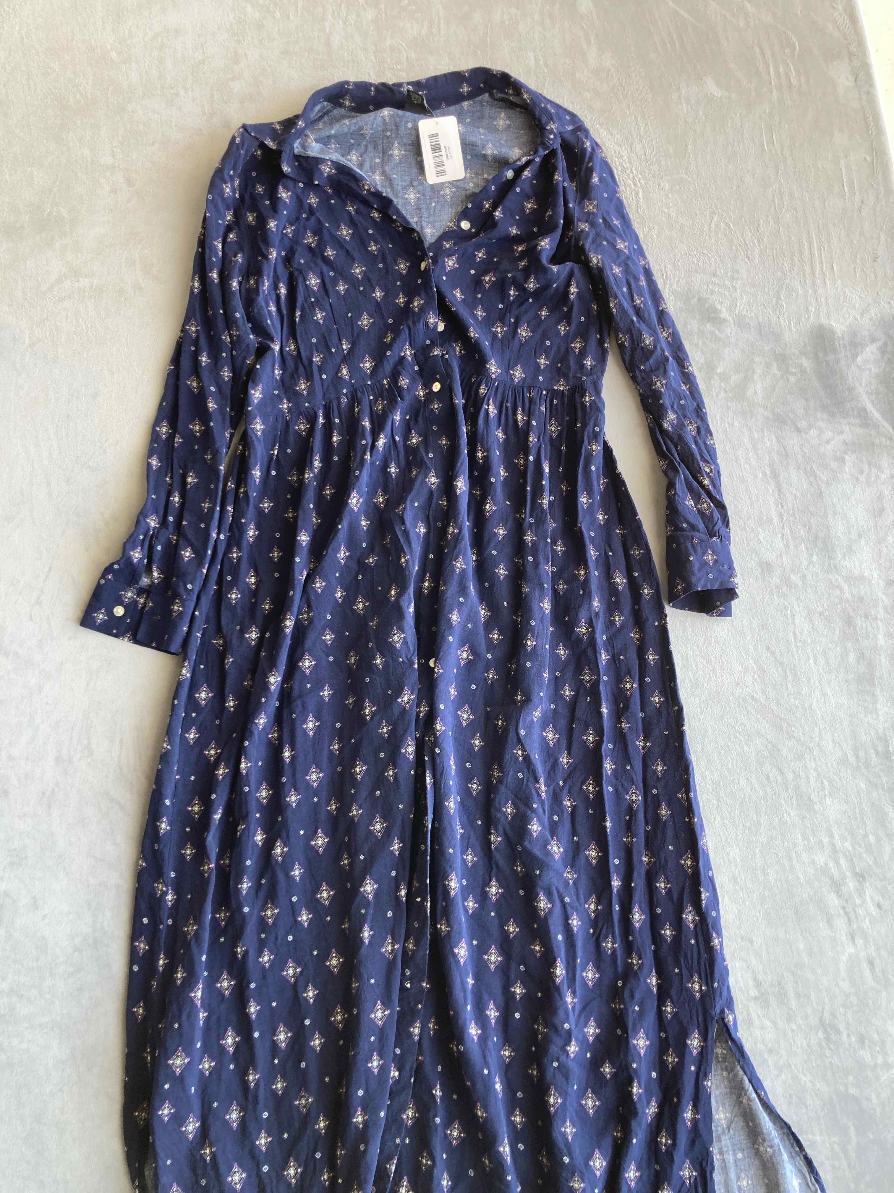Wrangler Navy Floral Rayon Dress Large