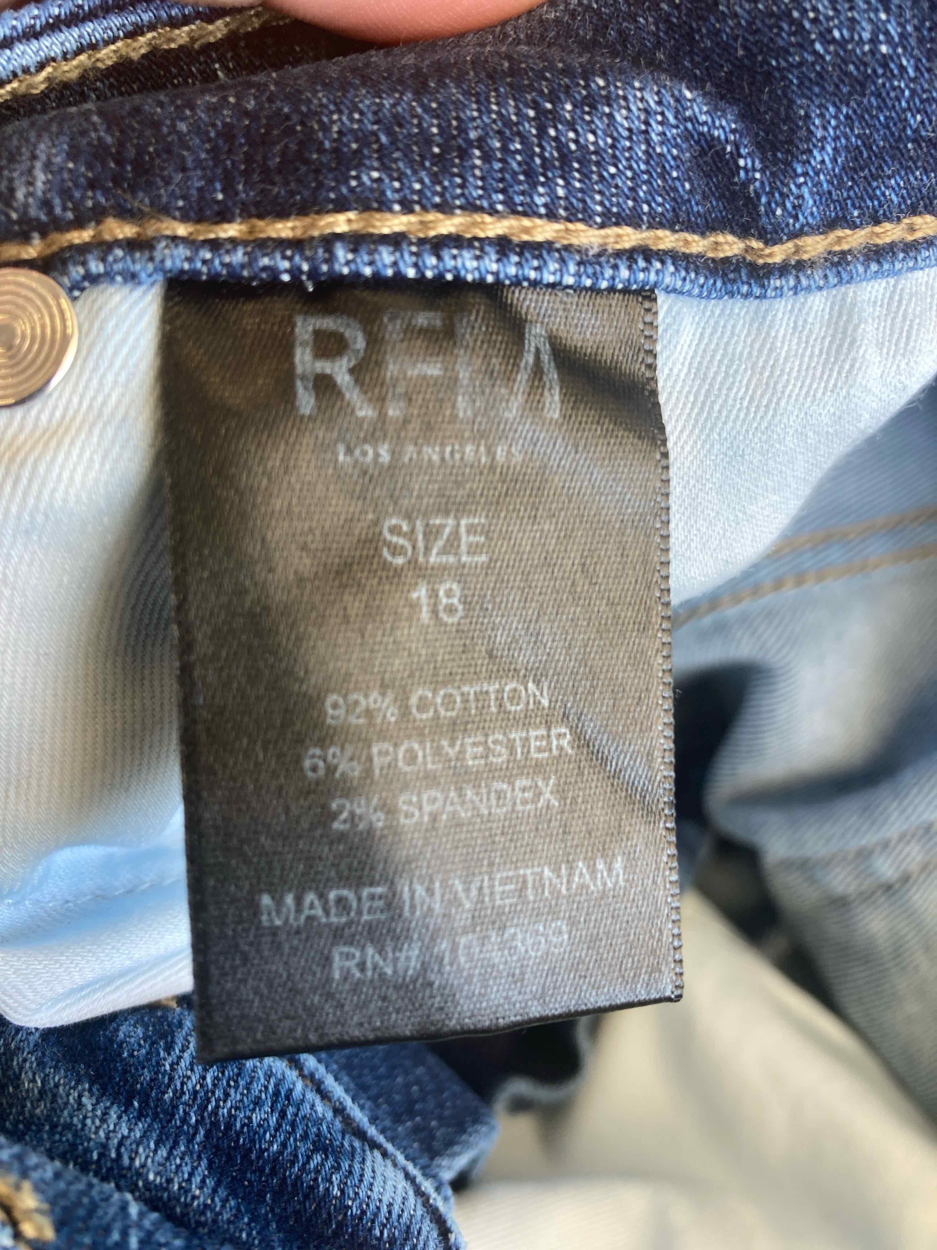 RFM Los Angeles Blue Cotton Blend Jeans Size 18