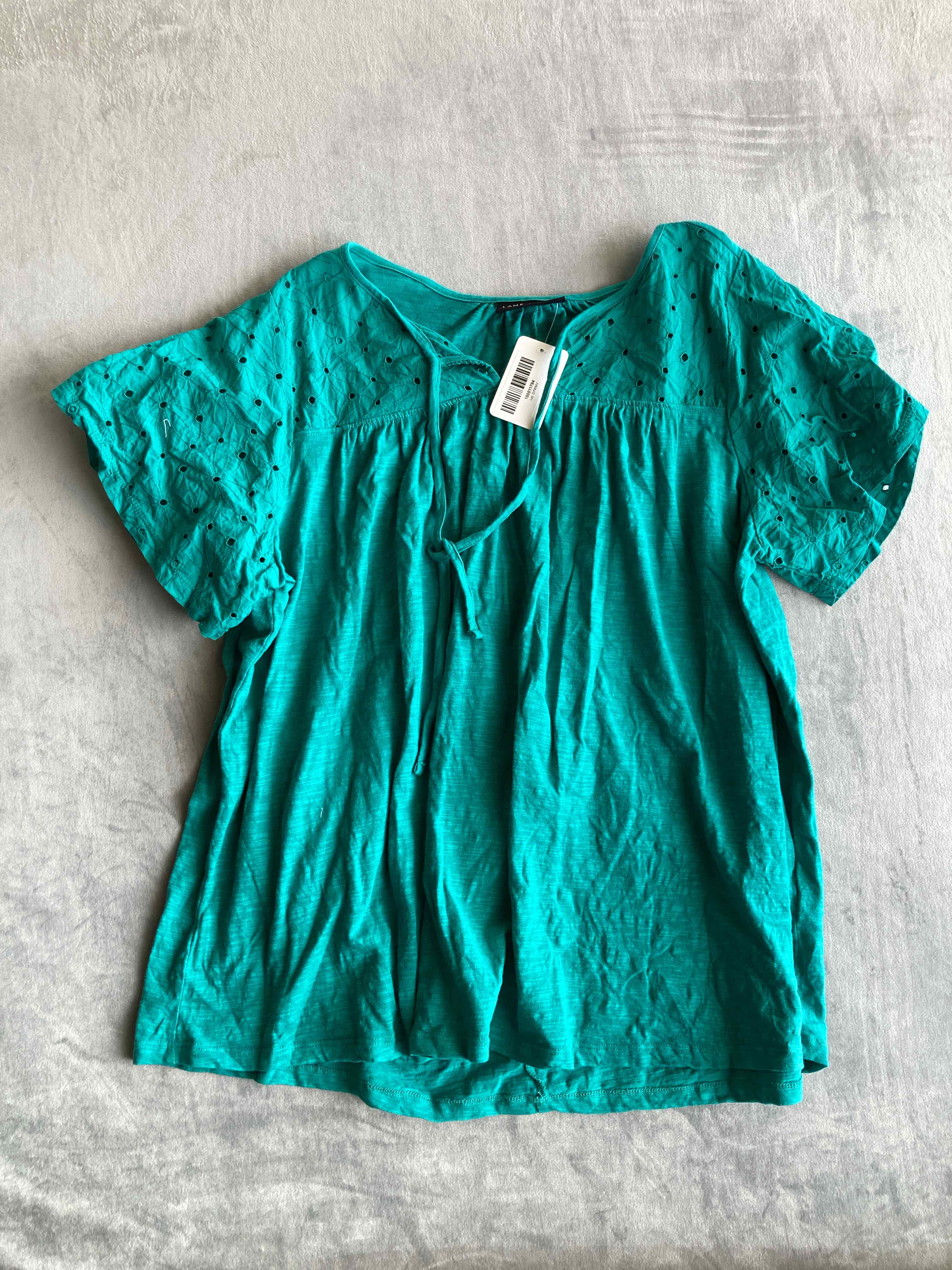 Lane Bryant Teal Cotton Top 18 20