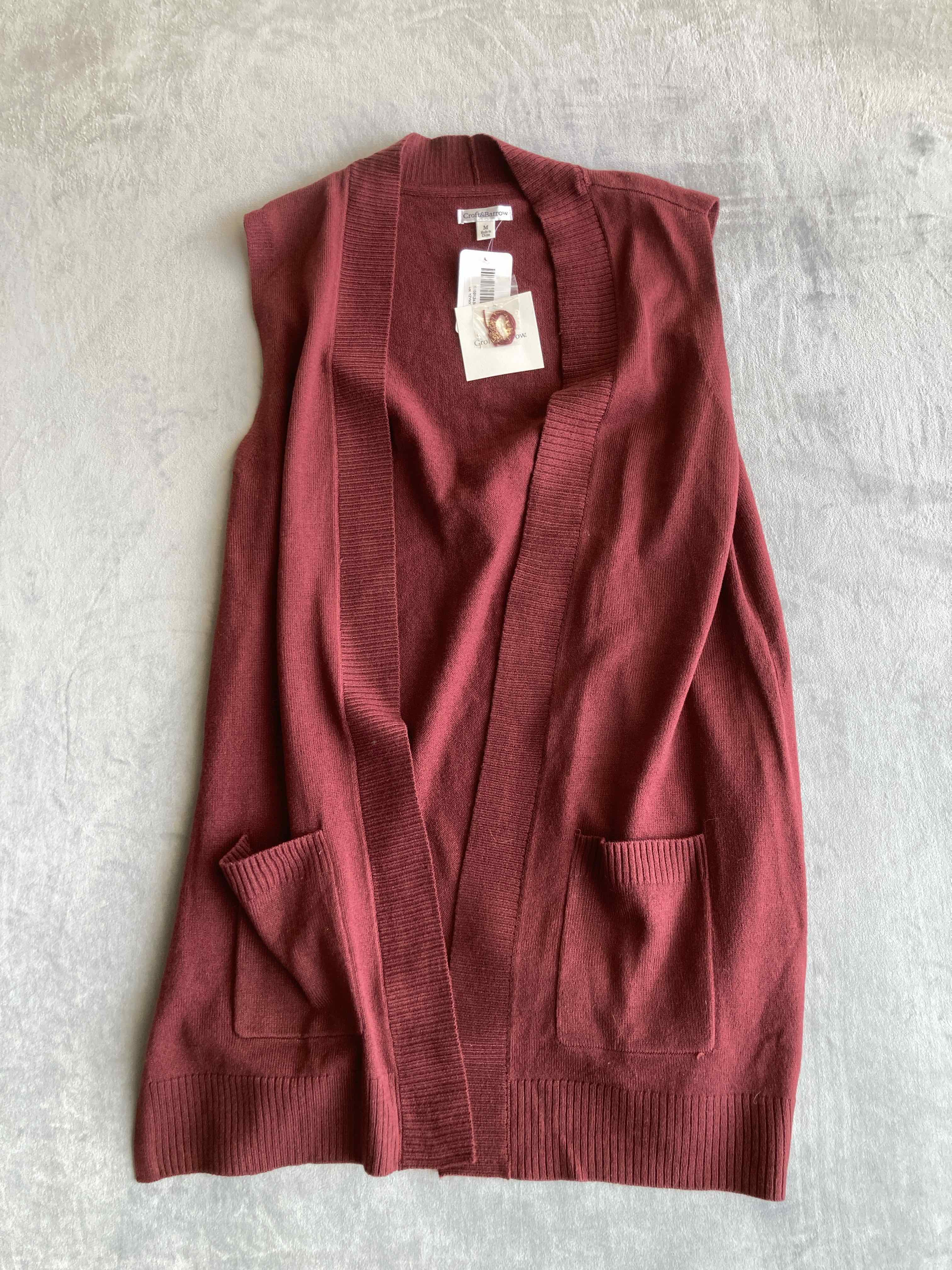 Croft&Barrow Maroon Acrylic Vest Medium
