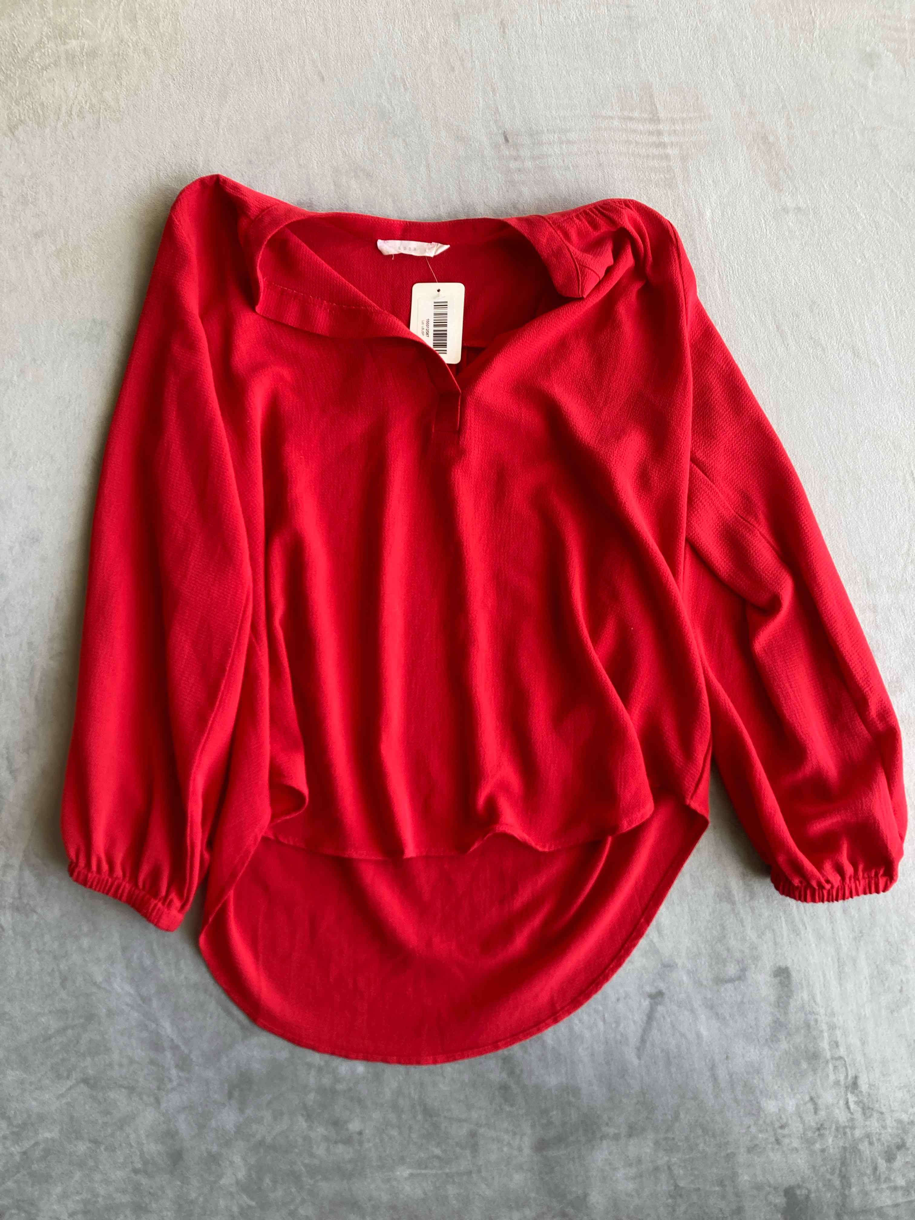 Lush Red Polyester Blend Blouse Medium