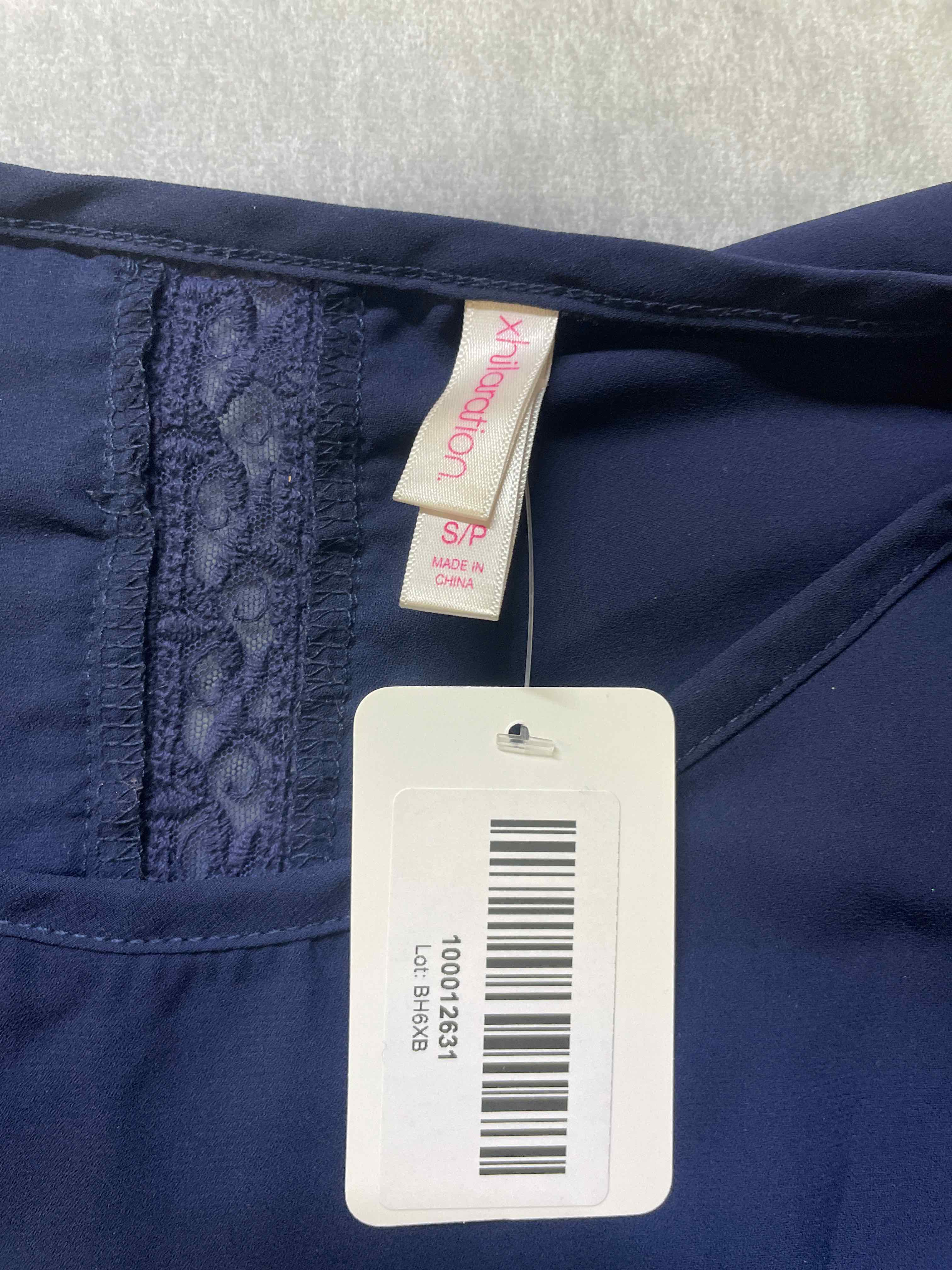 Xhilaration Navy Polyester Blend Blouse Small