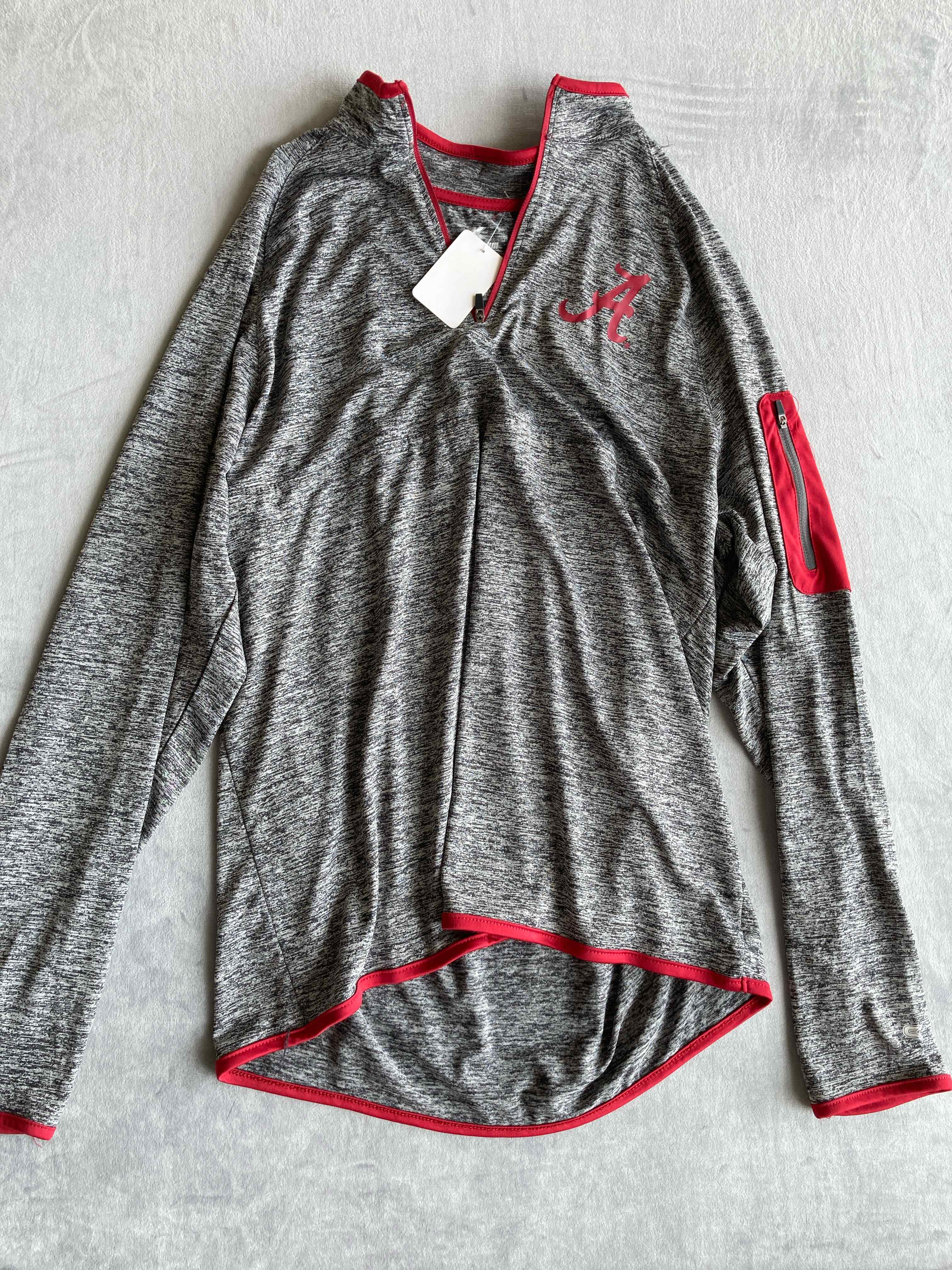 Colosseum Grey Red Polyester Blend Quarter Zip Top Medium