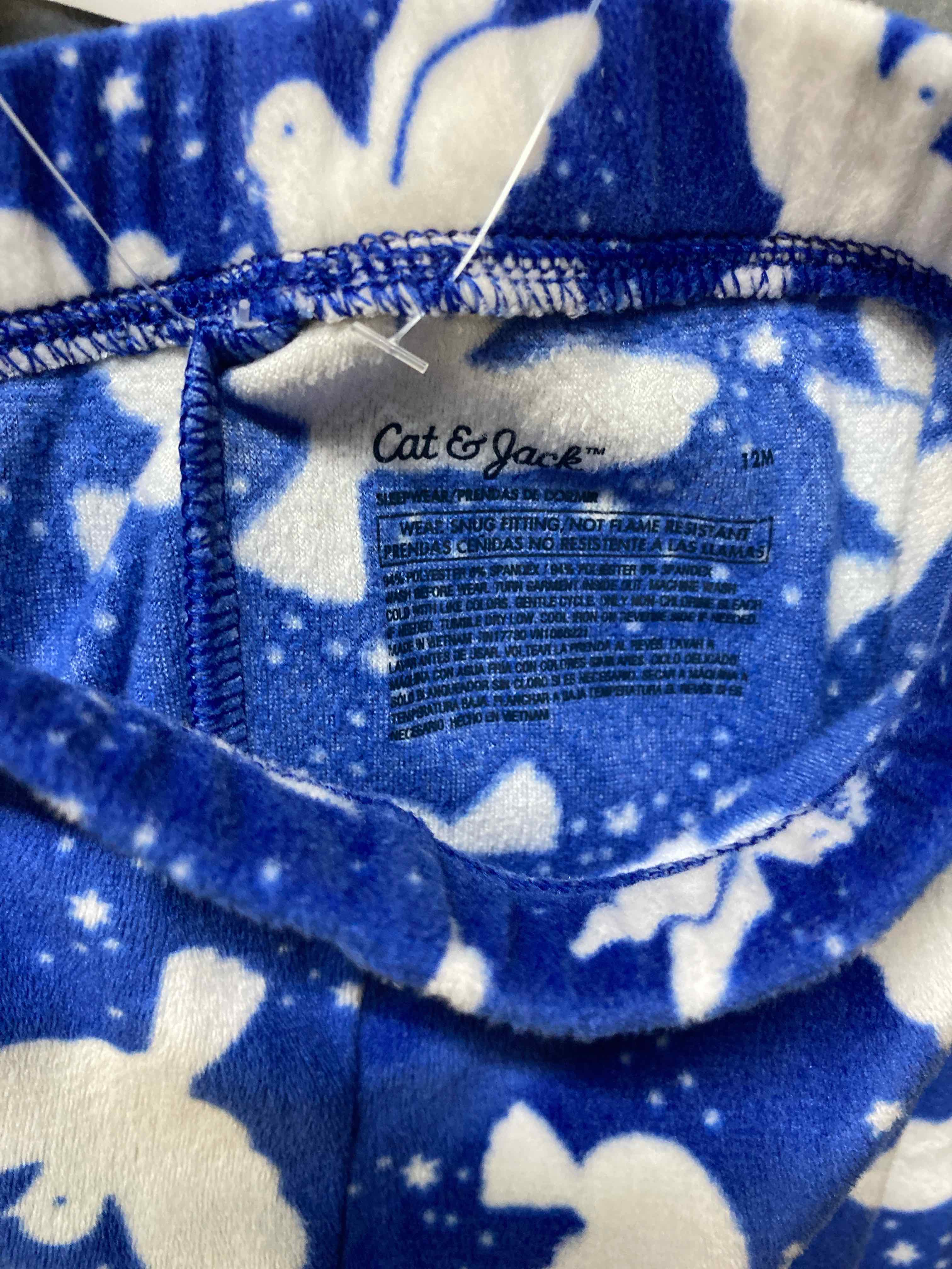 Cat Jack Blue White Fleece Pants 12M